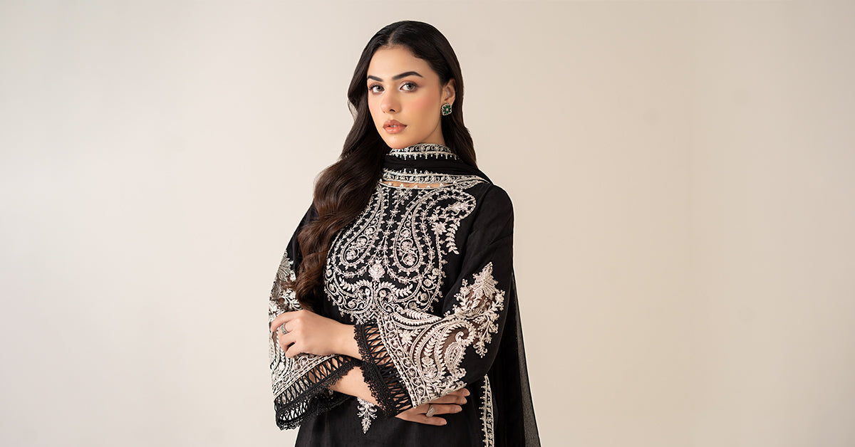 Maria B | Luxury Winter Pret 25 | DW-MN25-12-Black