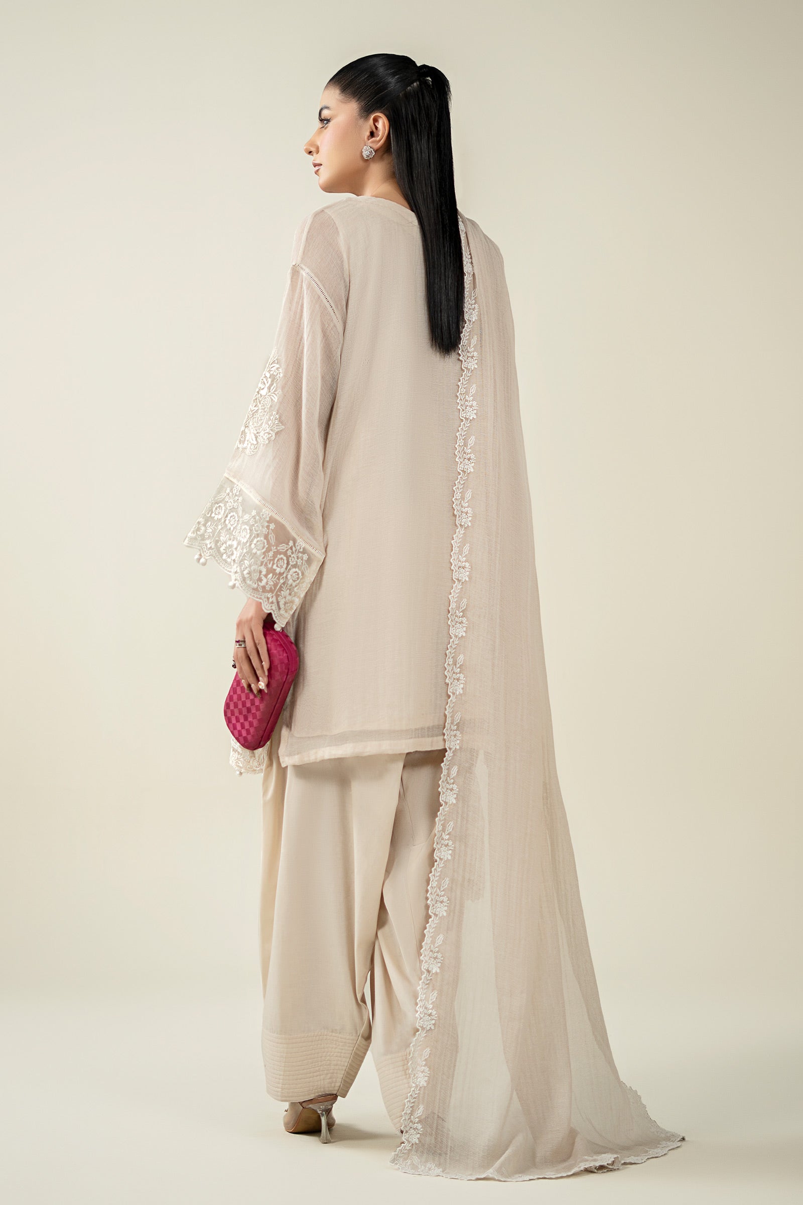 Maria B | Pre Fall Dresses | 3 Piece Embroidered Cotton Net Suit QQ - Official Maria B - Agha Fabrics UK
