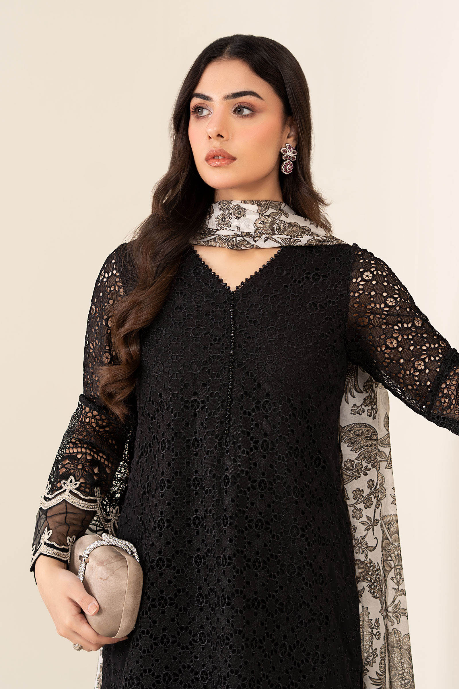 Maria B | Pre Fall Dresses | 3 Piece Embroidered Chiffon Suit BB - Official Maria B - Agha Fabrics UK