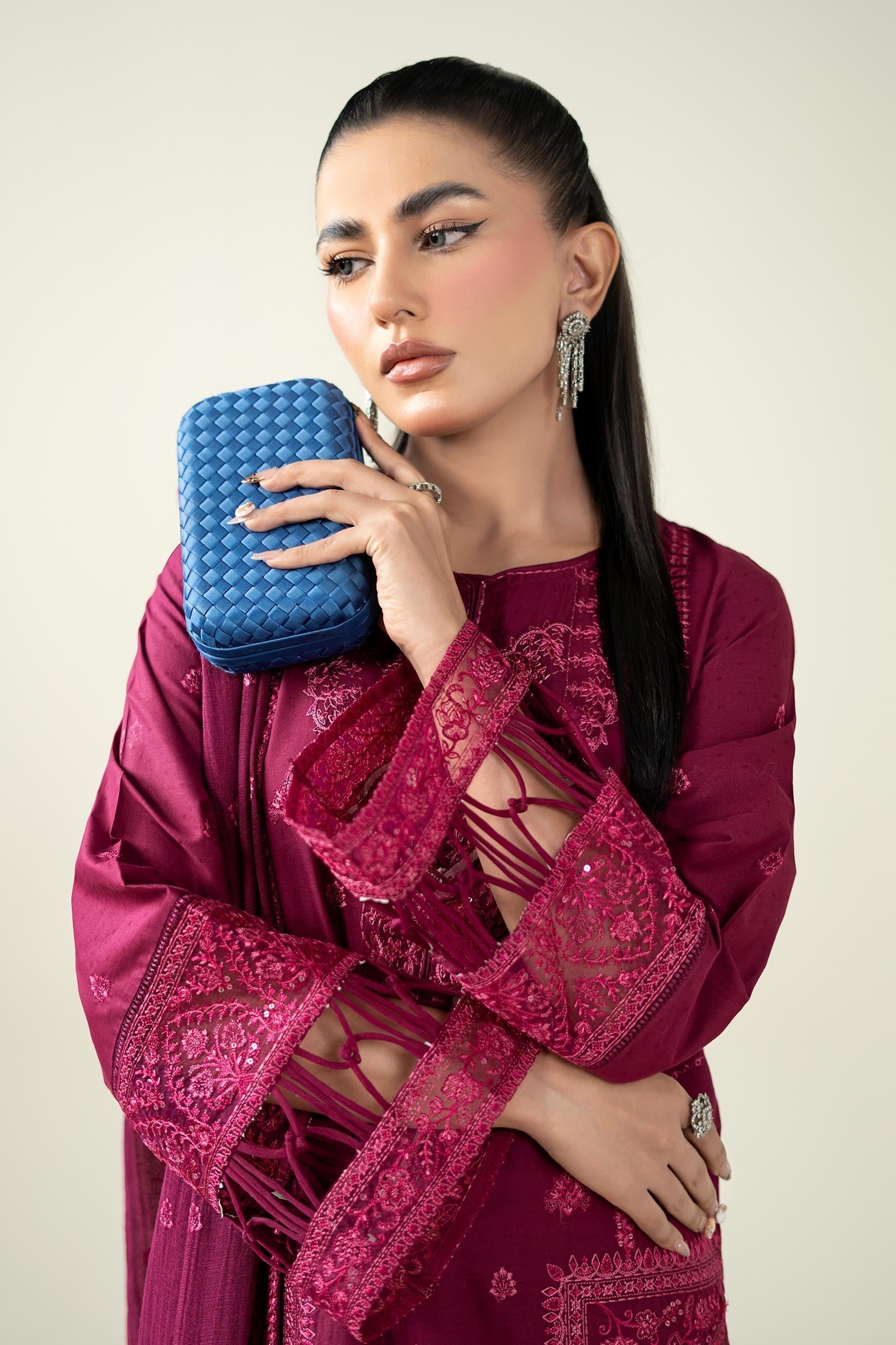 Maria B | Pre Fall Dresses | 3 Piece Embroidered Dobby Suit PP - Official Maria B - Agha Fabrics UK