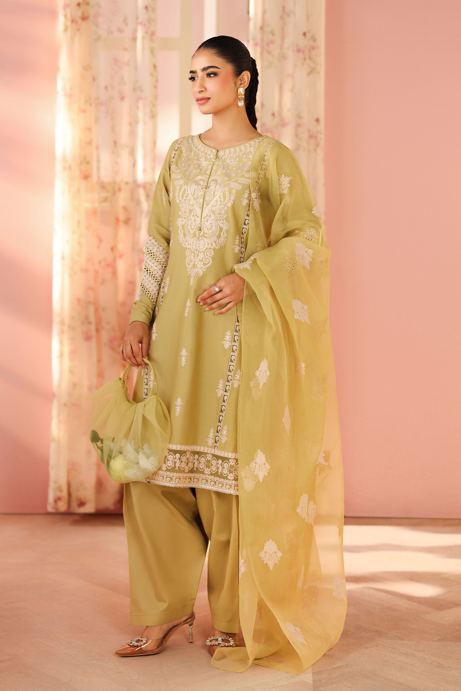 Maria B | Pre Fall Dresses | 3 Piece Embroidered Dobby Suit MM - Official Maria B - Agha Fabrics UK