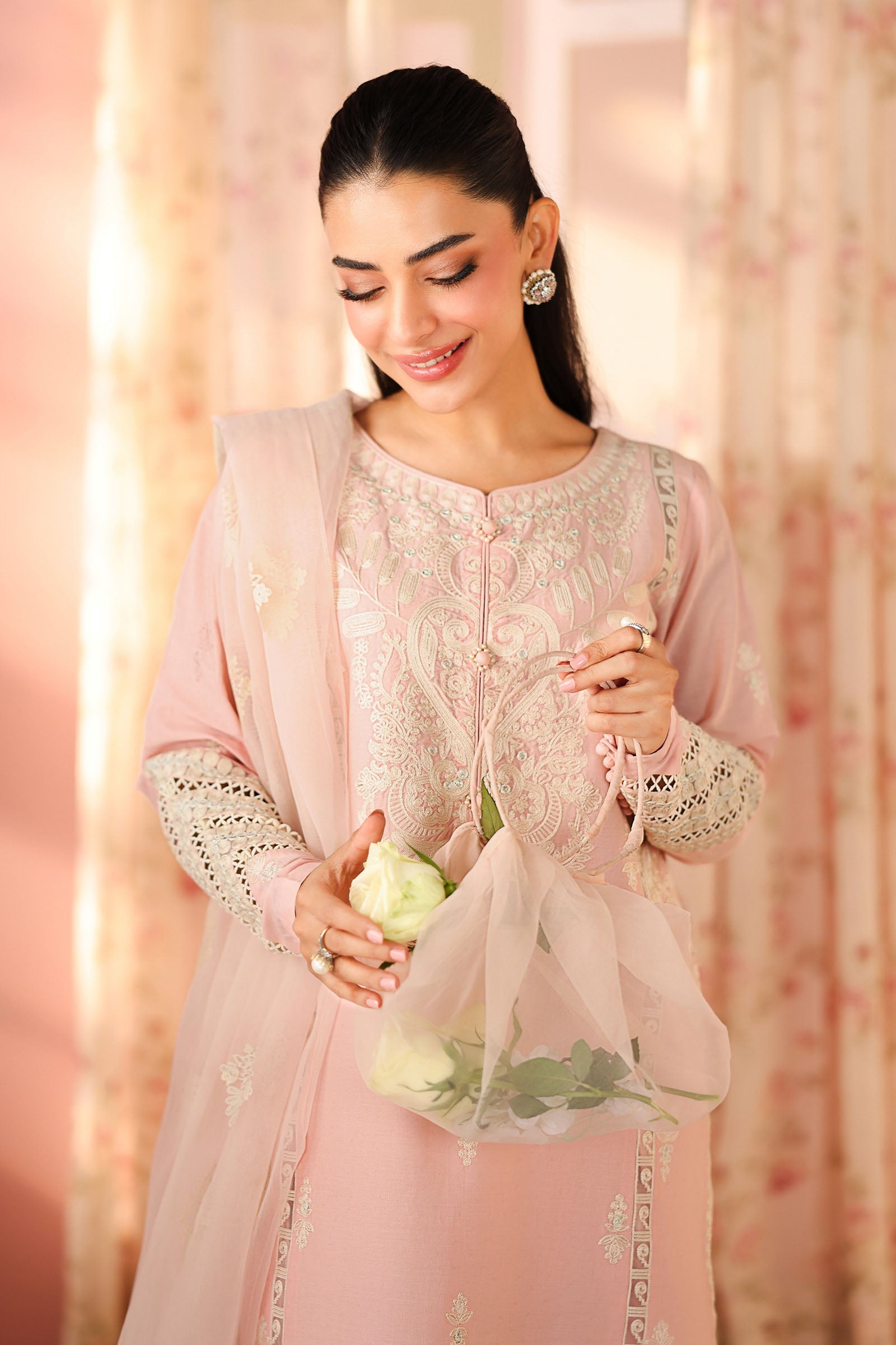 Maria B | Pre Fall Dresses | 3 Piece Embroidered Dobby Suit DD - Official Maria B - Agha Fabrics UK