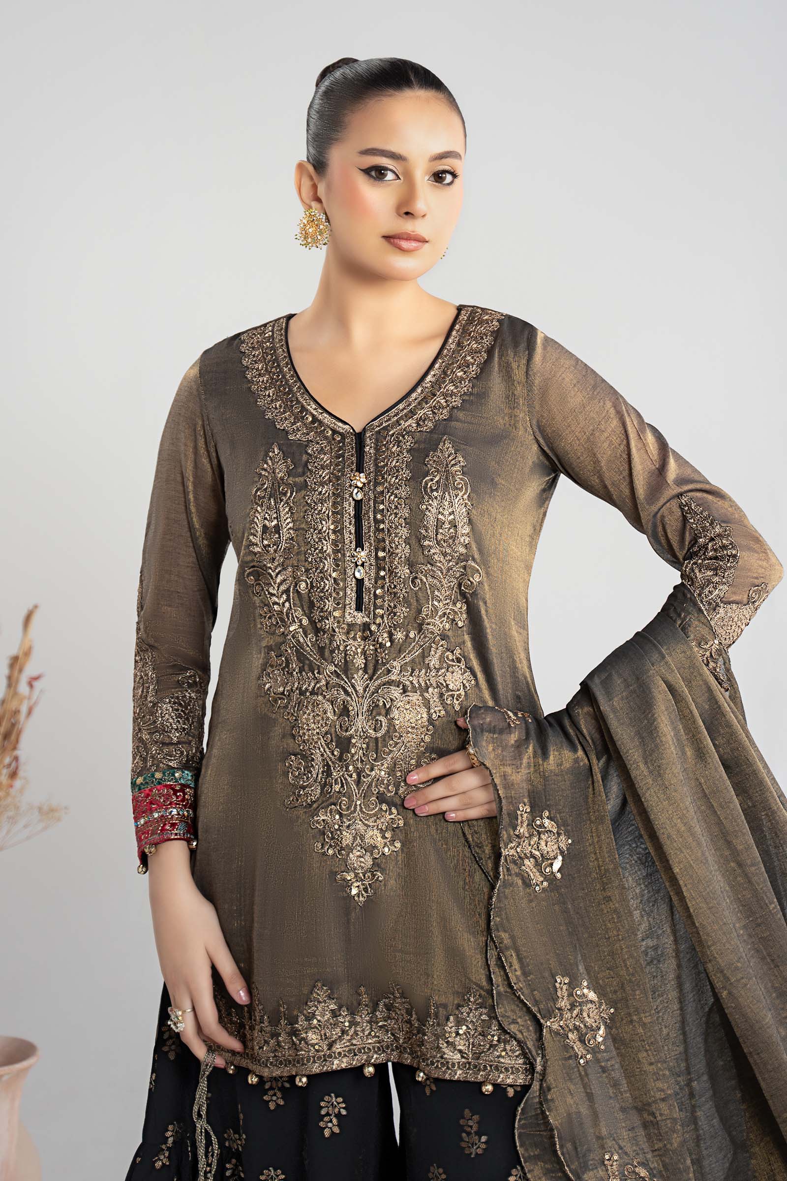 Maria B | Pre Fall Dresses | 3 Piece Embroidered Masoori Suit ZB - Official Maria B - Agha Fabrics UK