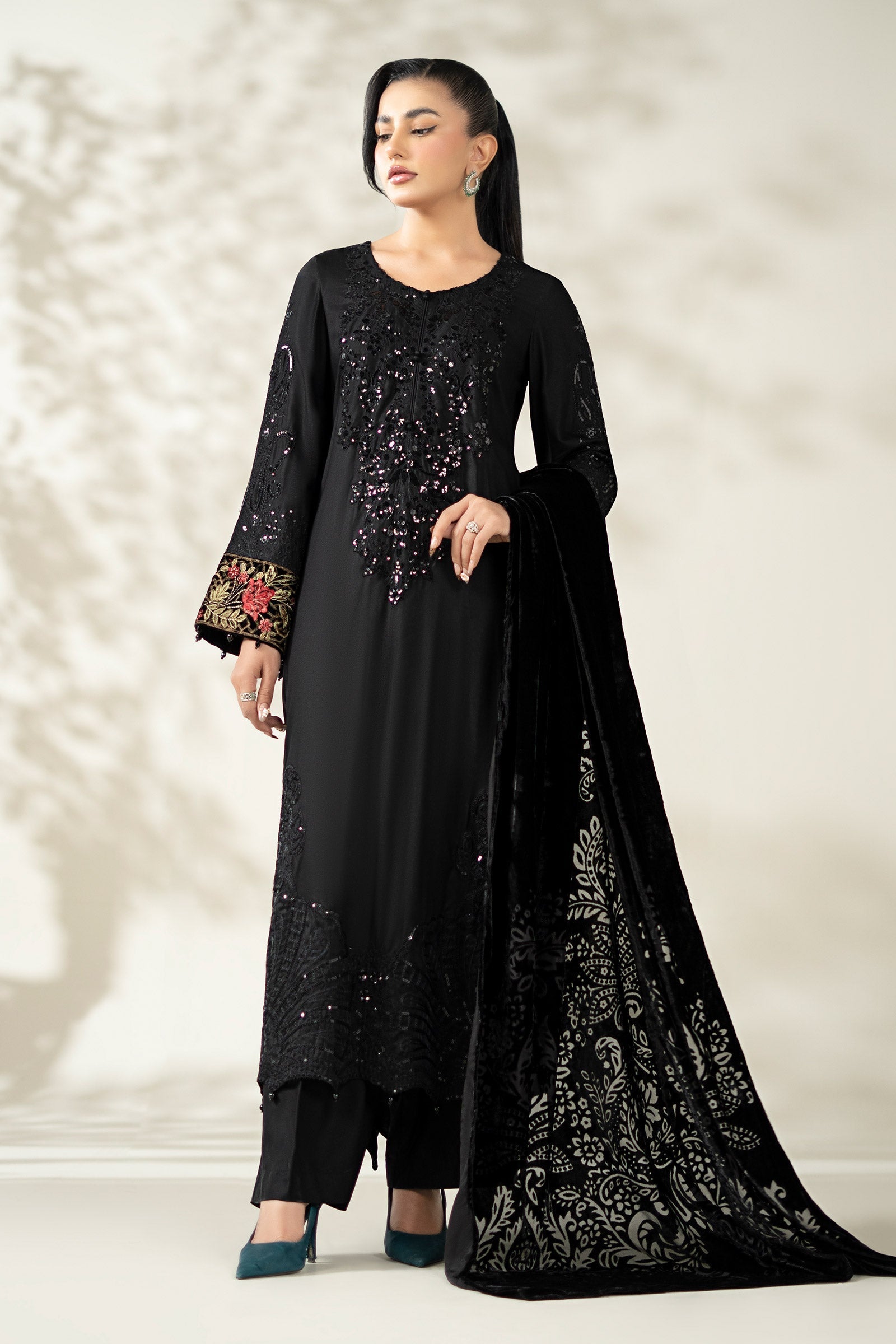 Maria B | Pre Fall Dresses | 3 Piece Embroidered Linen Suit UU - Official Maria B - Agha Fabrics UK