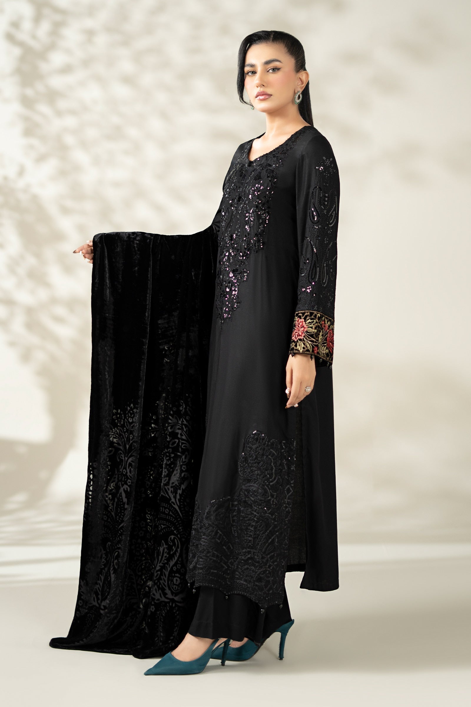 Maria B | Pre Fall Dresses | 3 Piece Embroidered Linen Suit UU - Official Maria B - Agha Fabrics UK