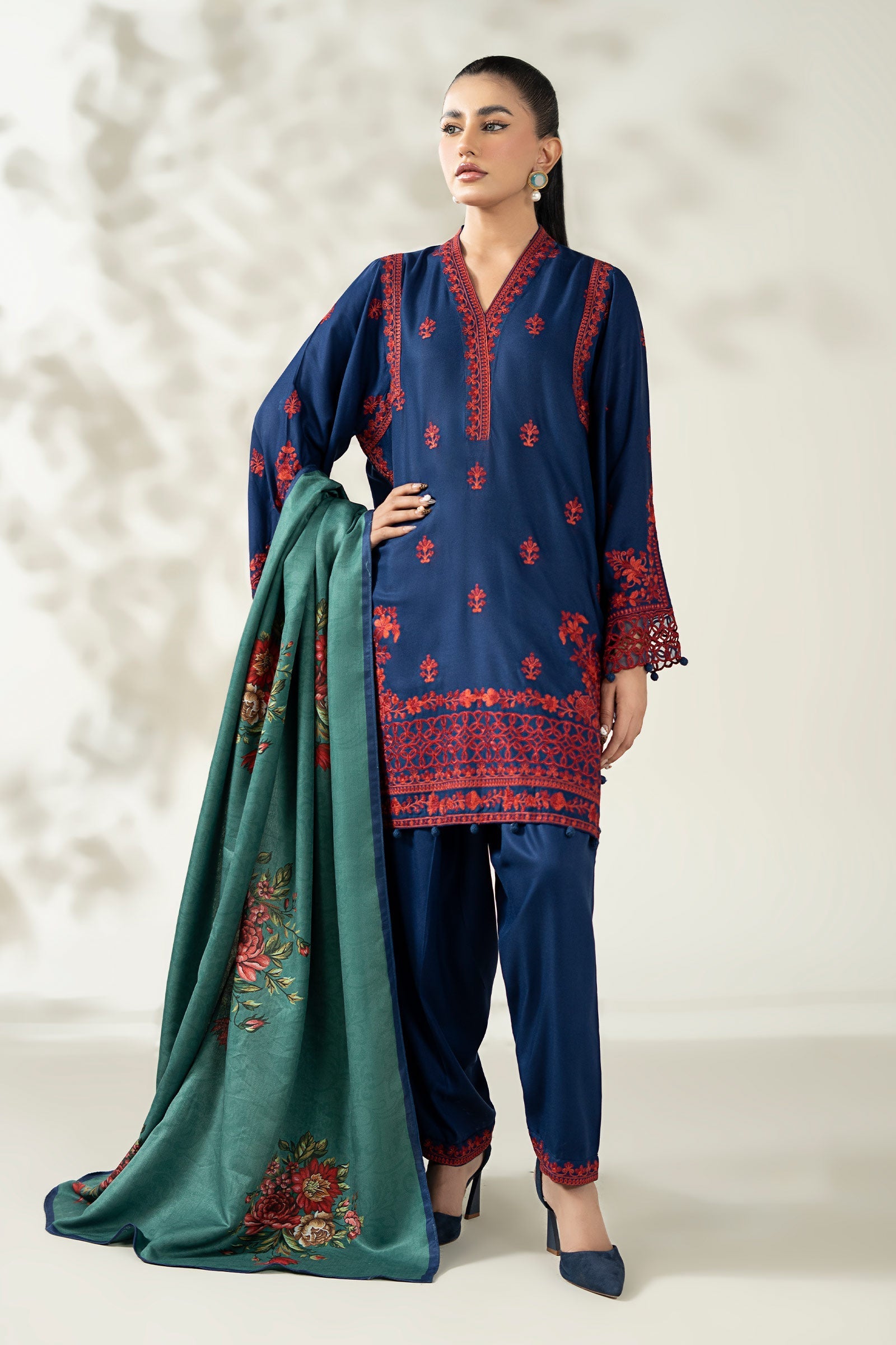 Maria B | Pre Fall Dresses | 3 Piece Embroidered Marina Suit WW - Official Maria B - Agha Fabrics UK