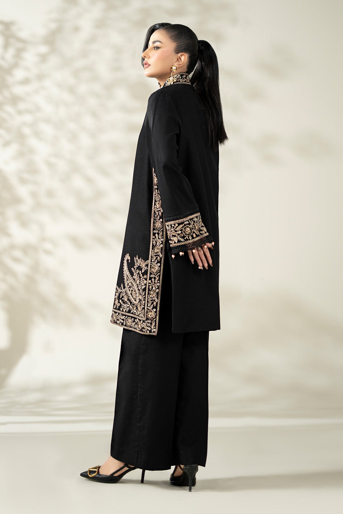 Maria B | Pre Fall Dresses | 3 Piece Embroidered Khaddar Suit YY - Official Maria B - Agha Fabrics UK