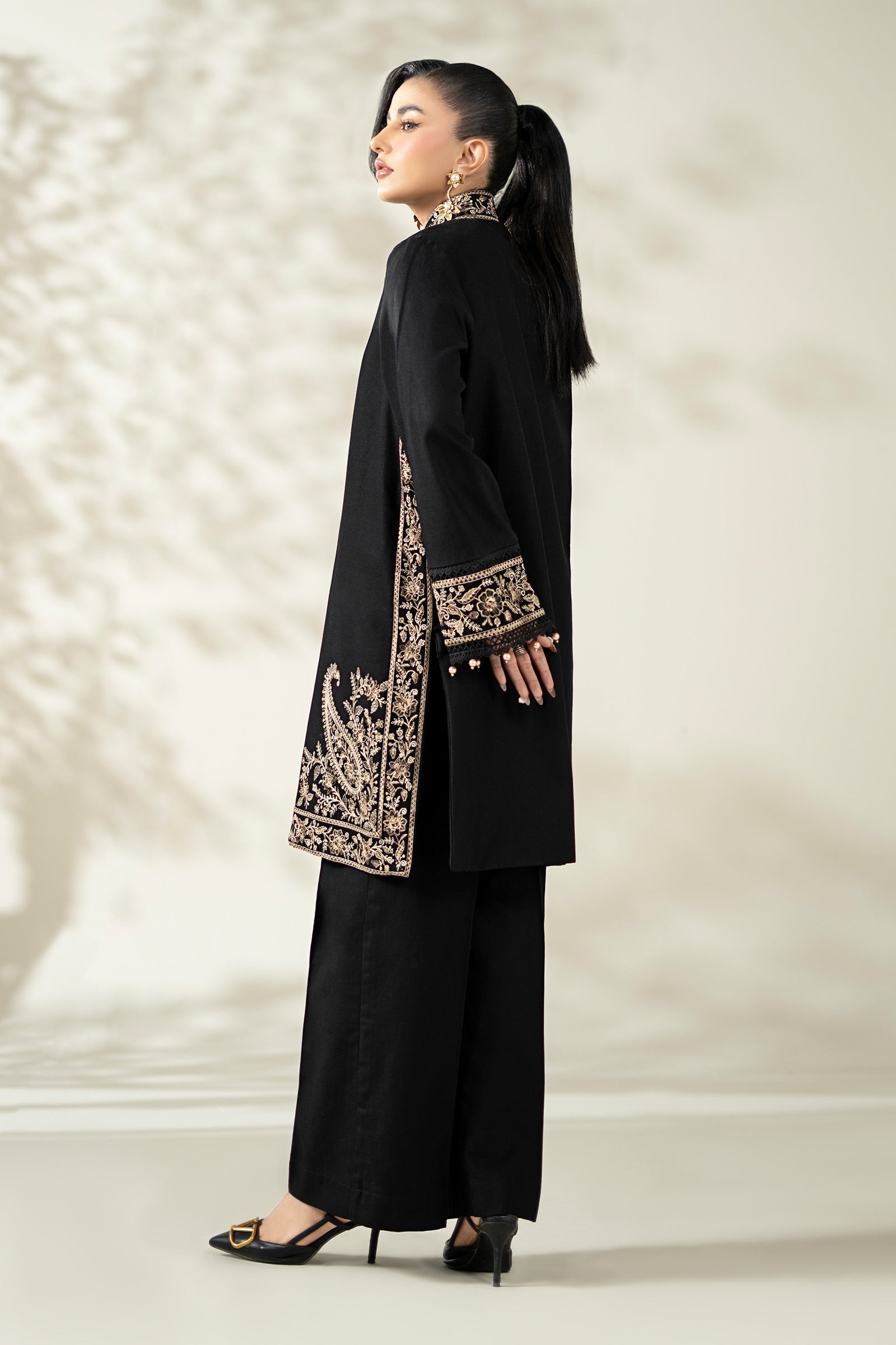 Maria B | Pre Fall Dresses | 3 Piece Embroidered Khaddar Suit YY - Official Maria B - Agha Fabrics UK