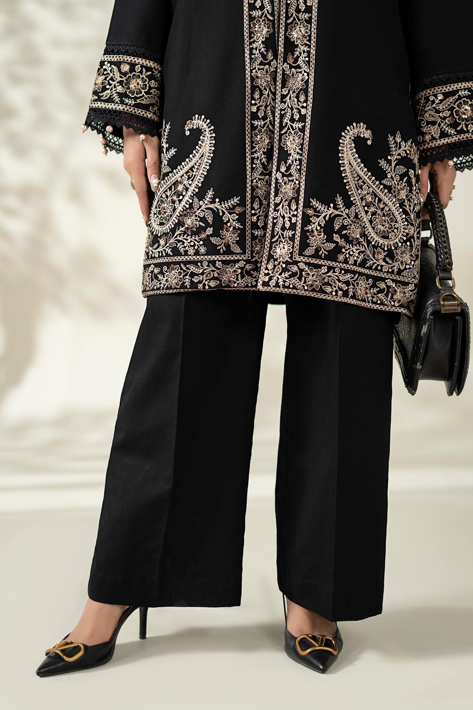 Maria B | Pre Fall Dresses | 3 Piece Embroidered Khaddar Suit YY - Official Maria B - Agha Fabrics UK