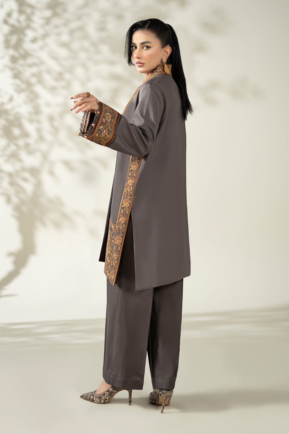 Maria B | Pre Fall Dresses | 3 Piece Embroidered Khaddar Suit ZZ - Official Maria B - Agha Fabrics UK