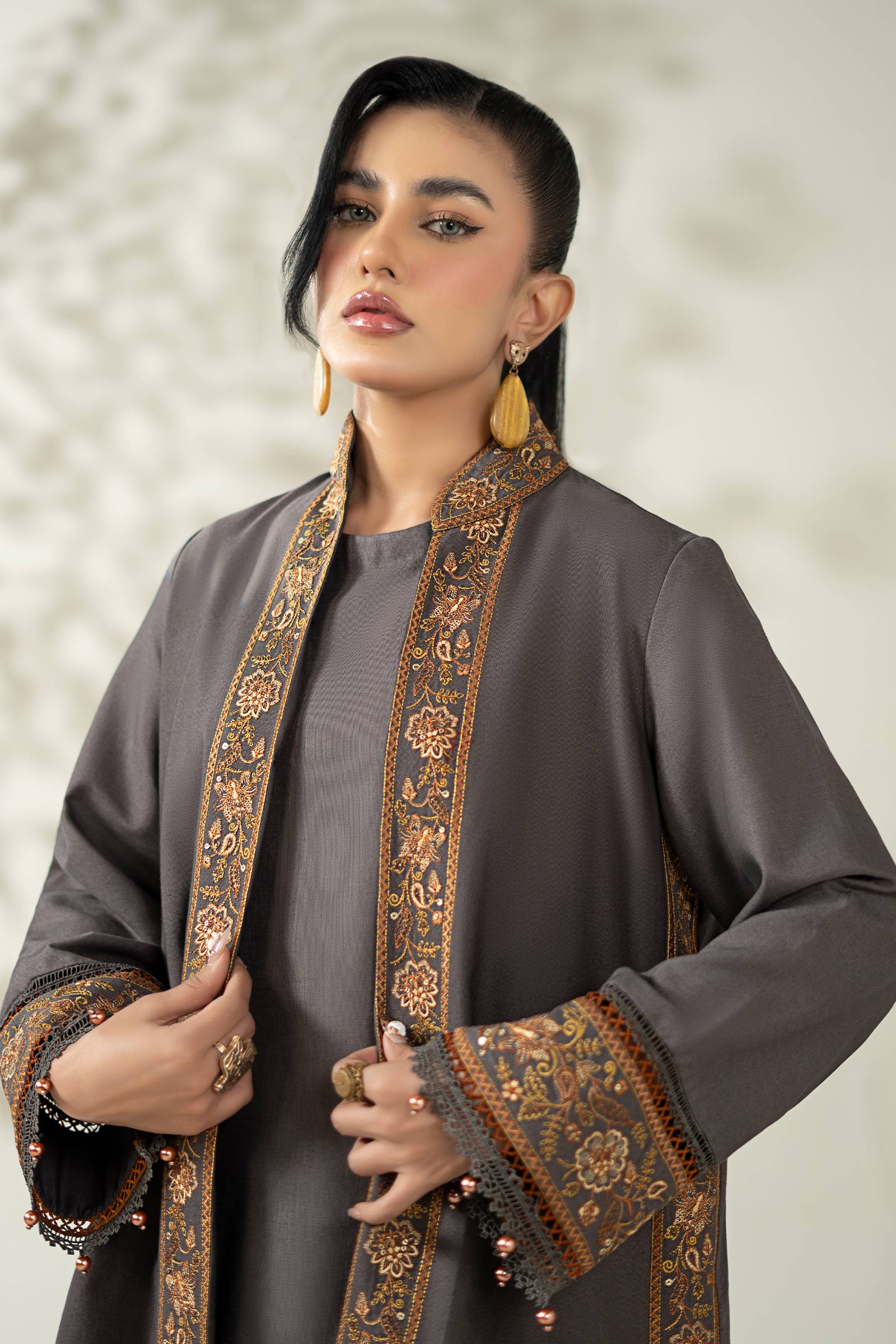 Maria B | Pre Fall Dresses | 3 Piece Embroidered Khaddar Suit ZZ - Official Maria B - Agha Fabrics UK