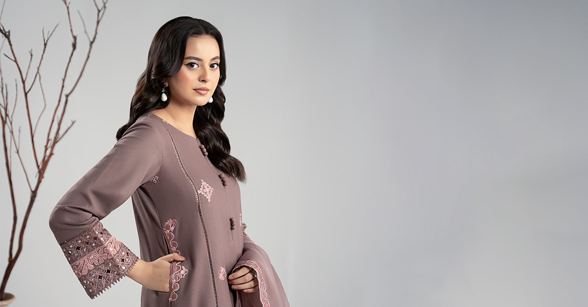 Maria B | Luxury Winter Pret 25 | DW-W25-54-Peachy Pink