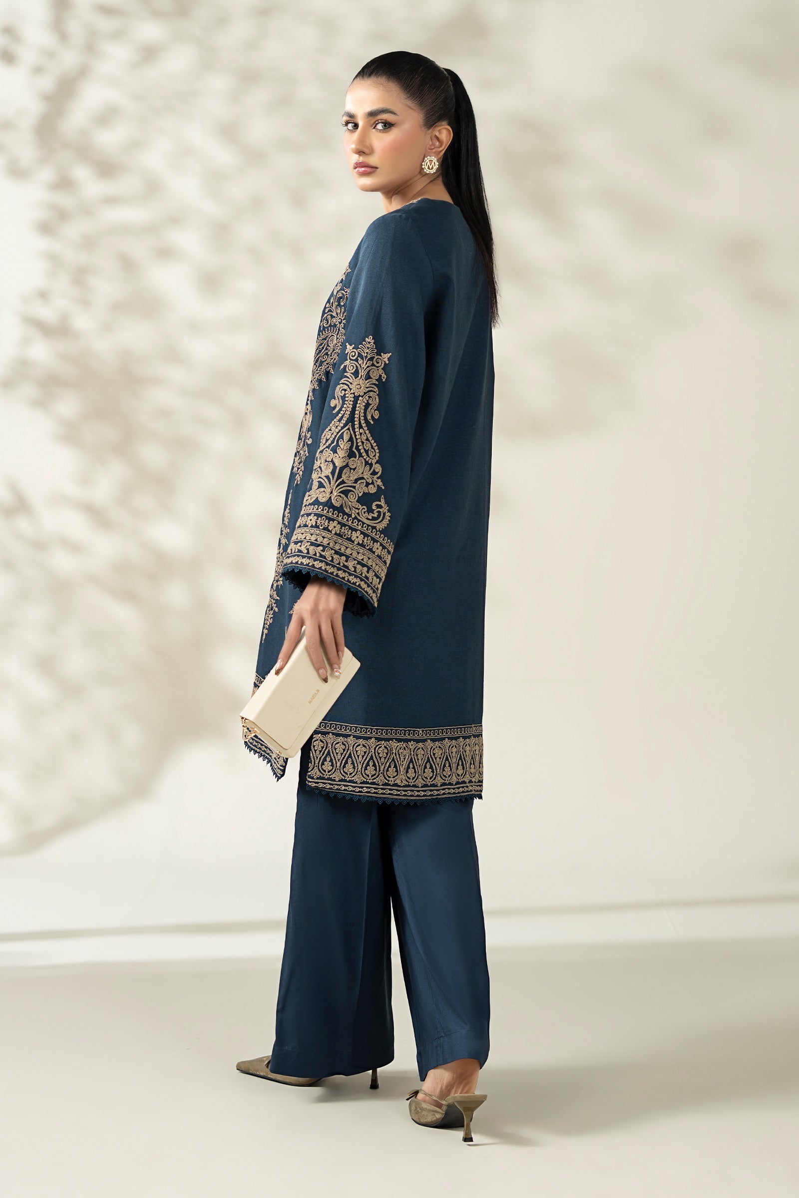Maria B | Pre Fall Dresses | 3 Piece Embroidered Khaddar Suit ZA - Official Maria B - Agha Fabrics UK