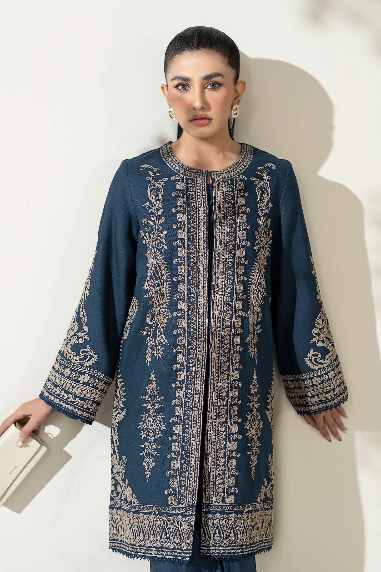 Maria B | Pre Fall Dresses | 3 Piece Embroidered Khaddar Suit ZA - Official Maria B - Agha Fabrics UK