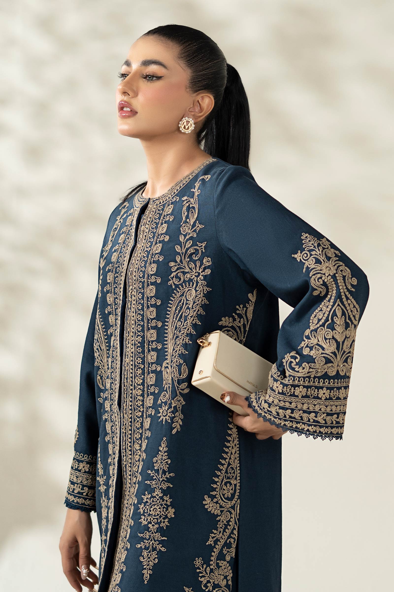 Maria B | Pre Fall Dresses | 3 Piece Embroidered Khaddar Suit ZA - Official Maria B - Agha Fabrics UK