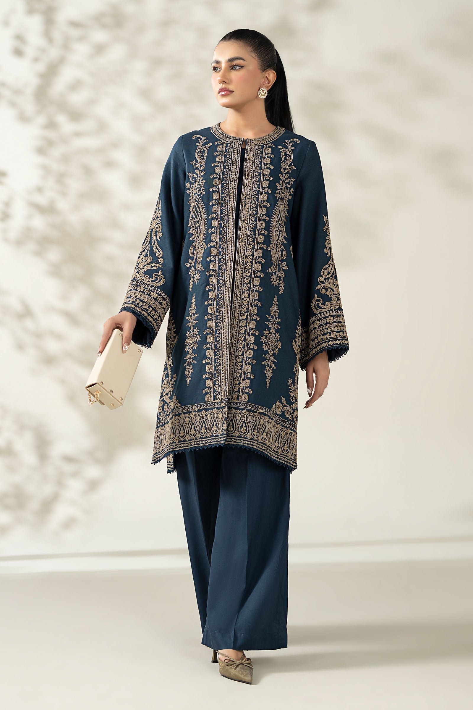 Maria B | Pre Fall Dresses | 3 Piece Embroidered Khaddar Suit ZA - Official Maria B - Agha Fabrics UK