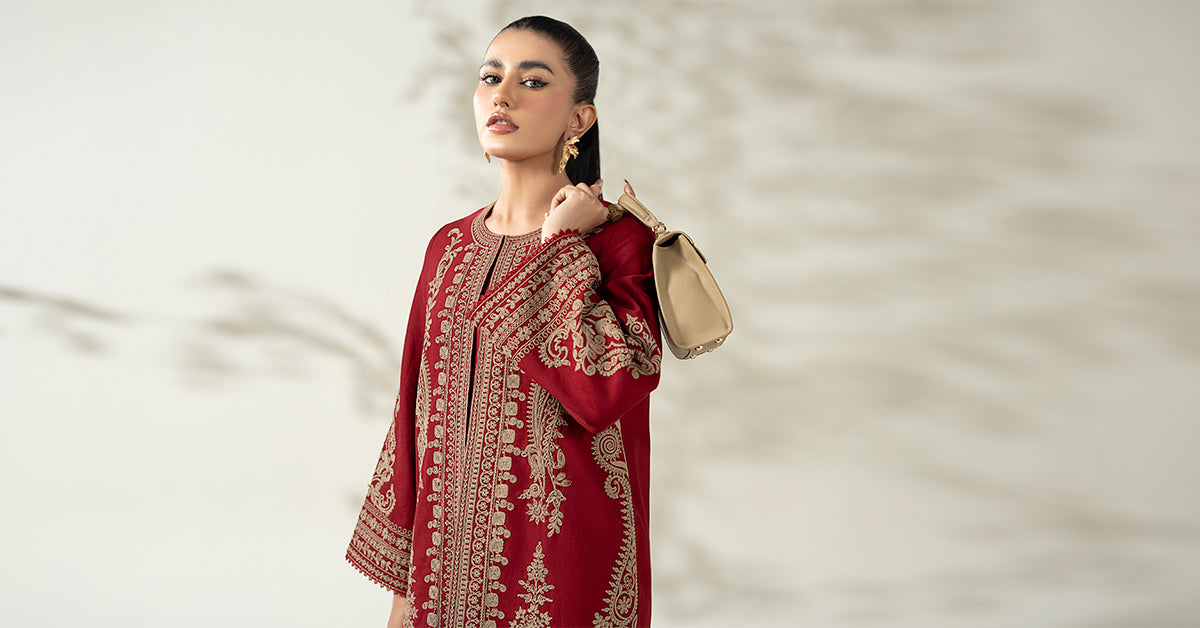 Maria B | Luxury Winter Pret 25 | DW-W25-58-Maroon