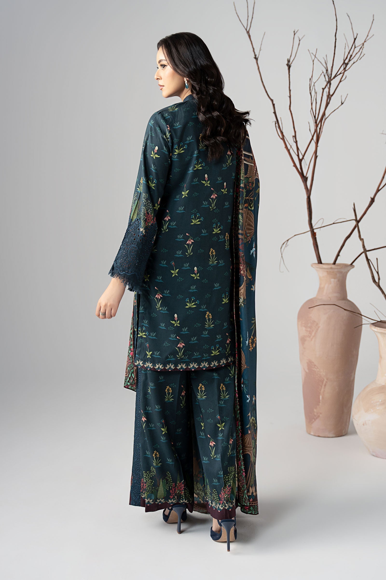 Maria B | Pre Fall Dresses | 3 Piece Embroidered Linen Suit ZE - Official Maria B - Agha Fabrics UK