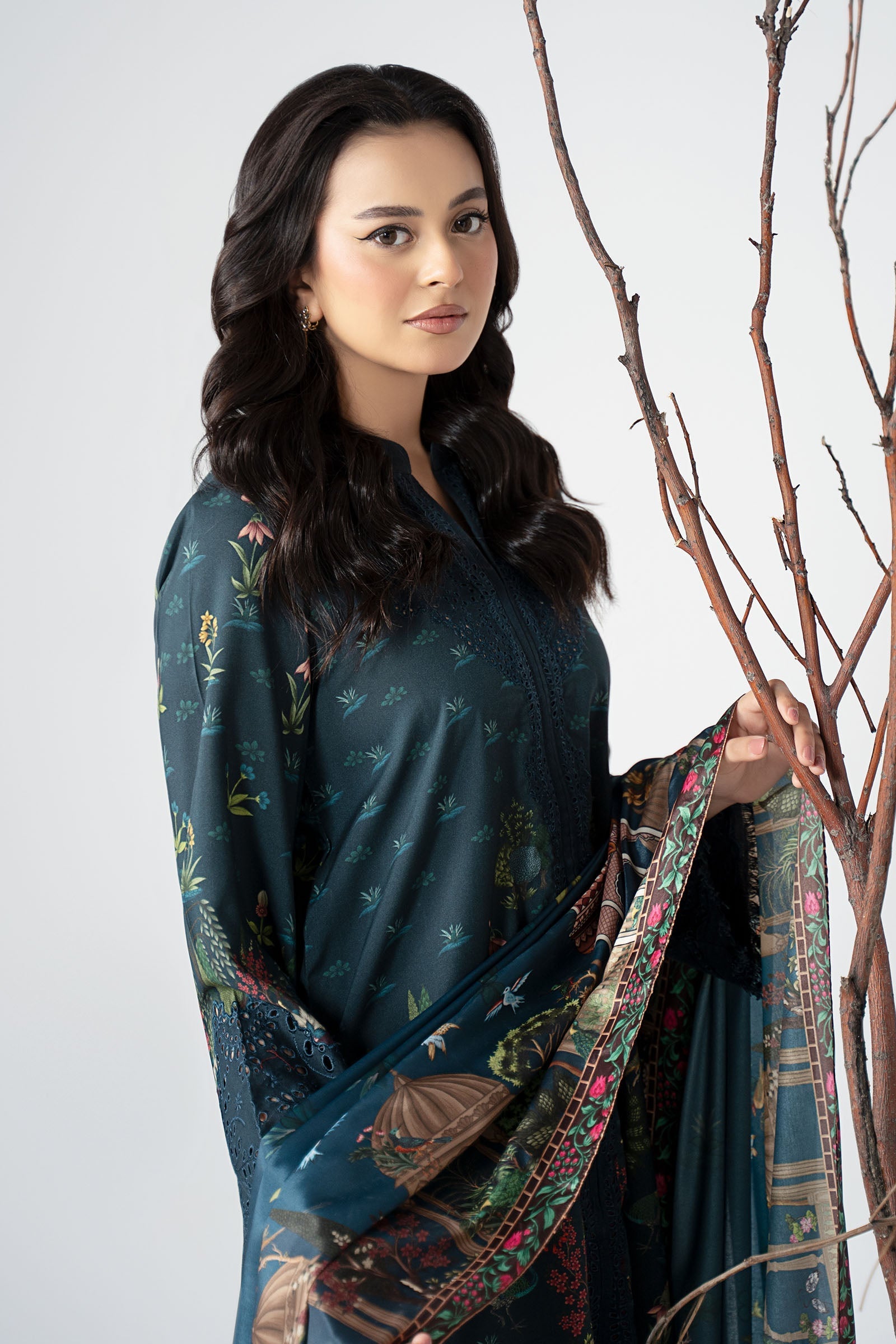 Maria B | Pre Fall Dresses | 3 Piece Embroidered Linen Suit ZE - Official Maria B - Agha Fabrics UK