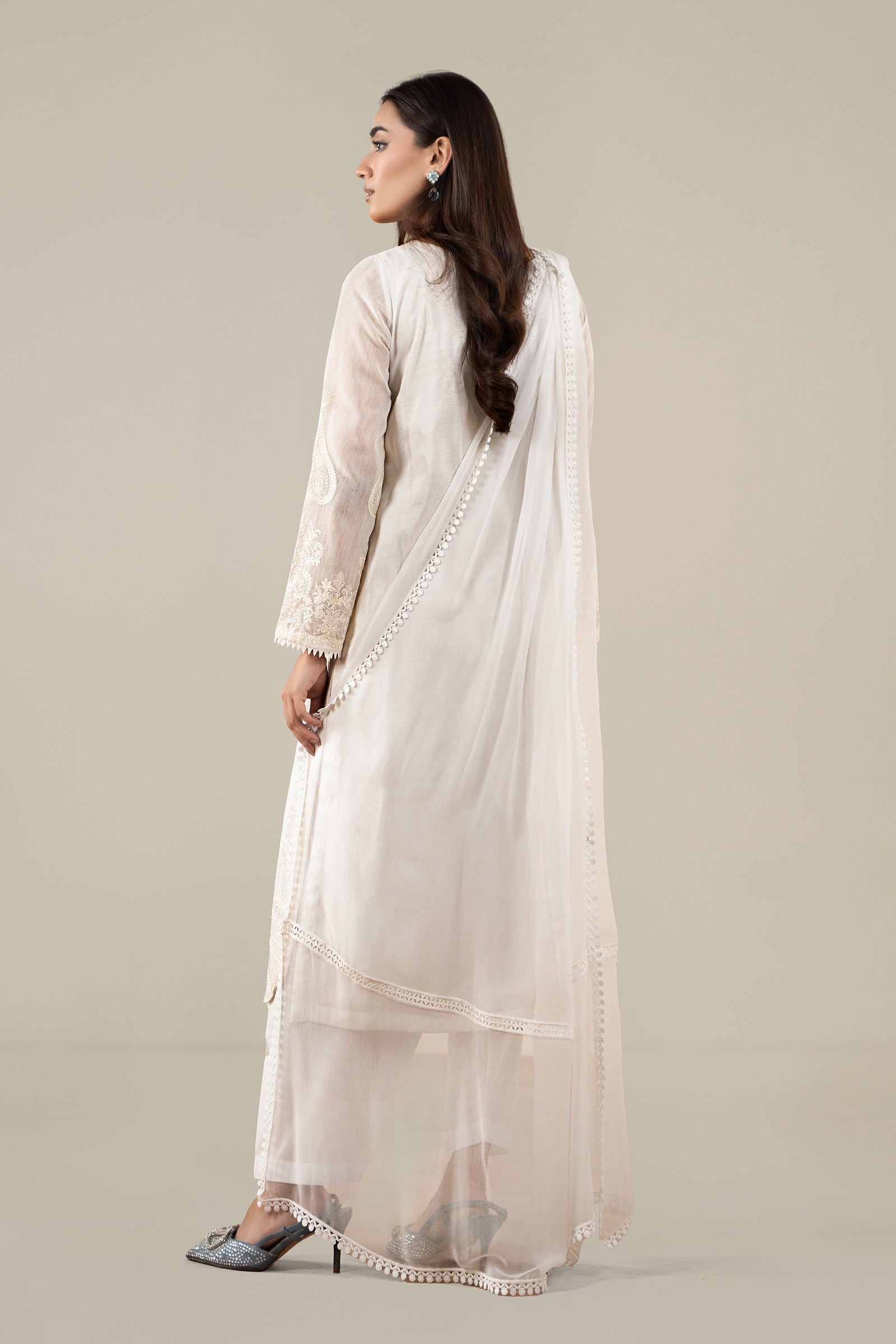 Maria B | Pre Fall Dresses | 3 Piece Embroidered Paper Cotton Suit AA - Official Maria B - Agha Fabrics UK