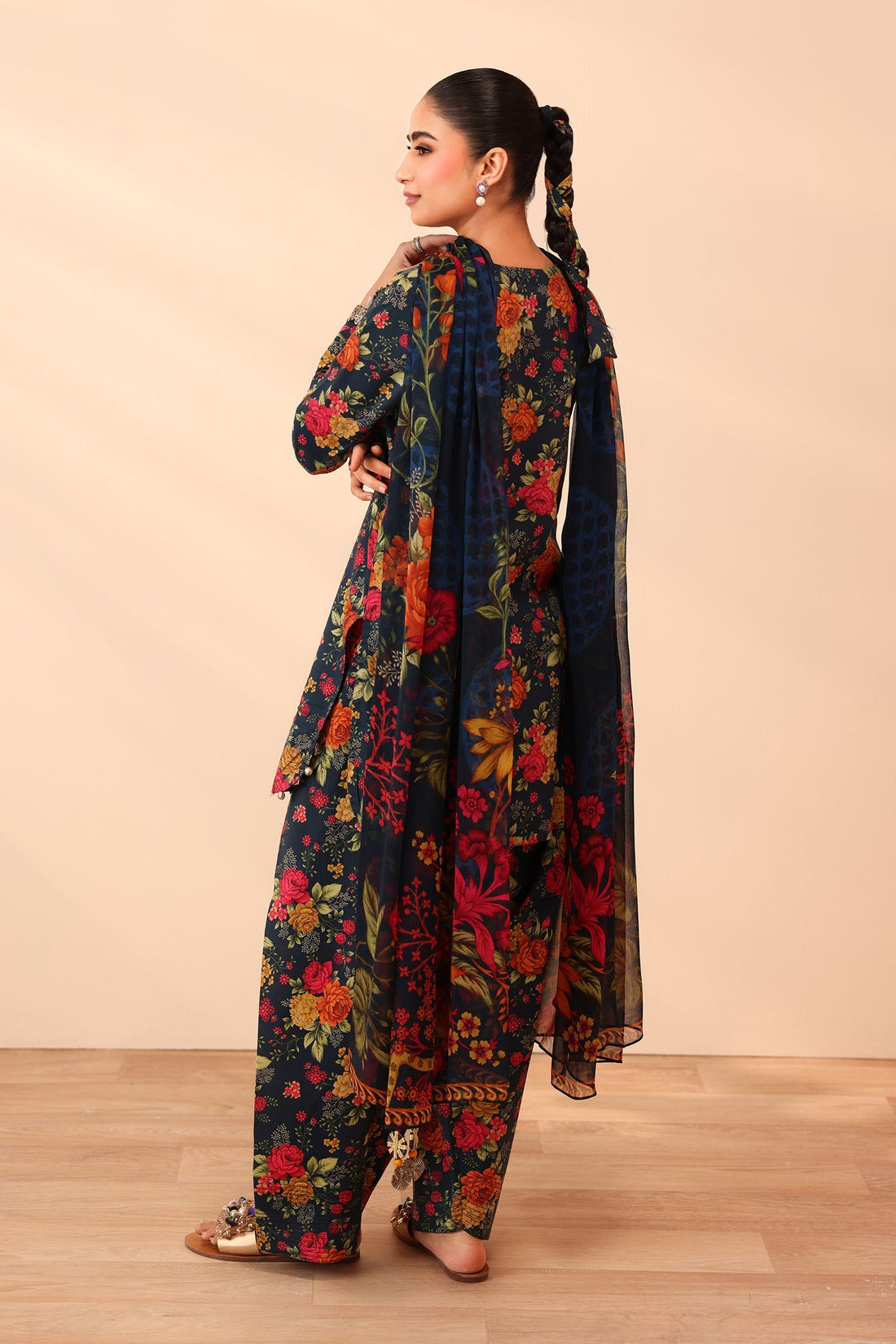 Maria B | Pre Fall Dresses | 3 Piece Embroidered Lawn Suit Deep Teal Green - Official Maria B - Agha Fabrics UK