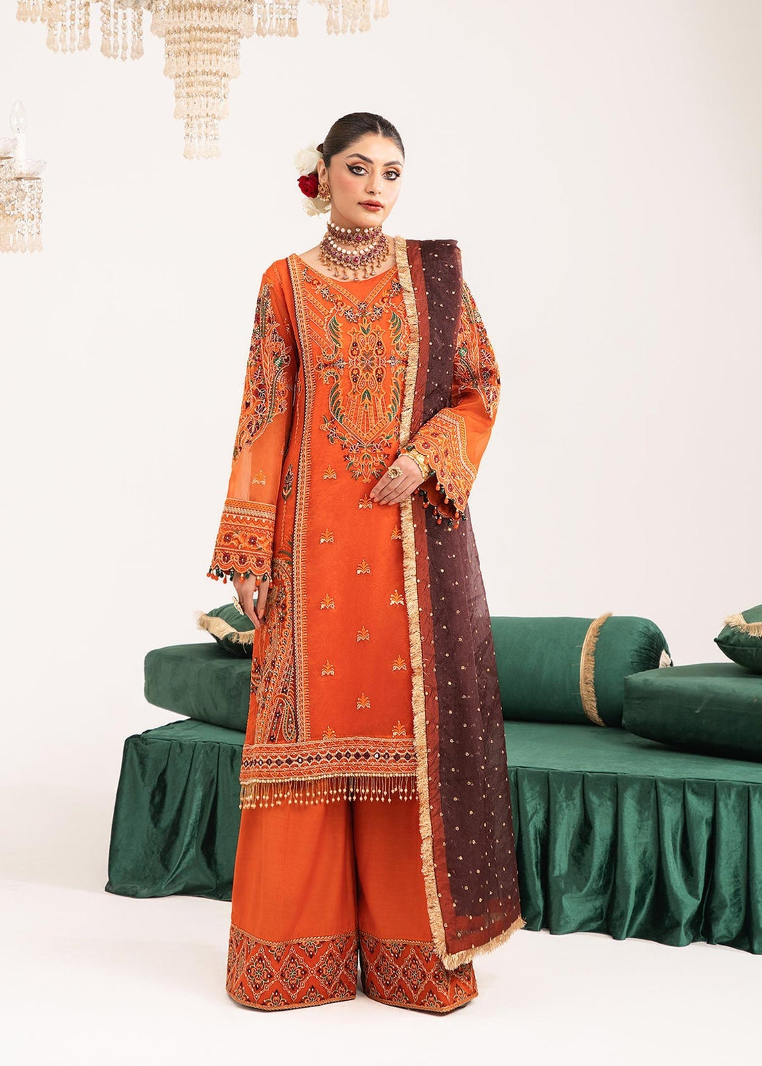 Dastoor | Sajni Luxury Eid Collection 24 | Ruby - Official Dastoor - Agha Fabrics UK