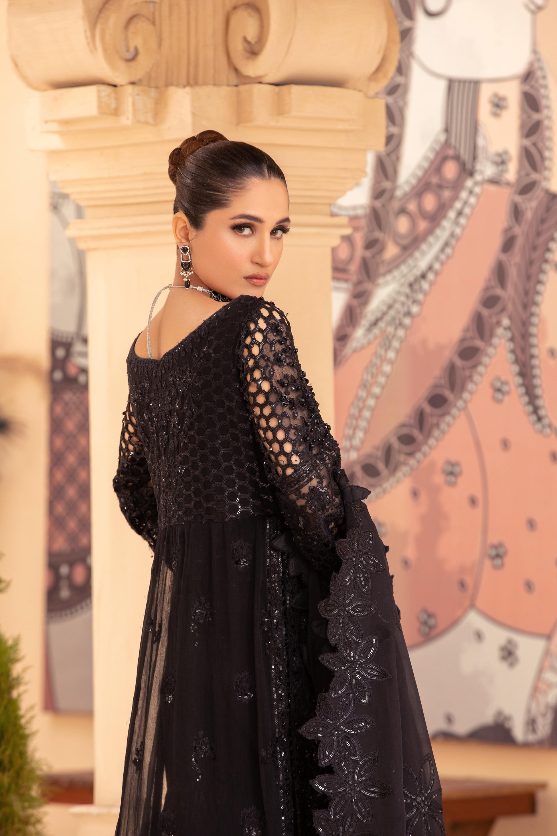 Diara Couture | Tehzeeb Wedding Formals | BLACK NOIR - Official Diara Couture - Agha Fabrics UK