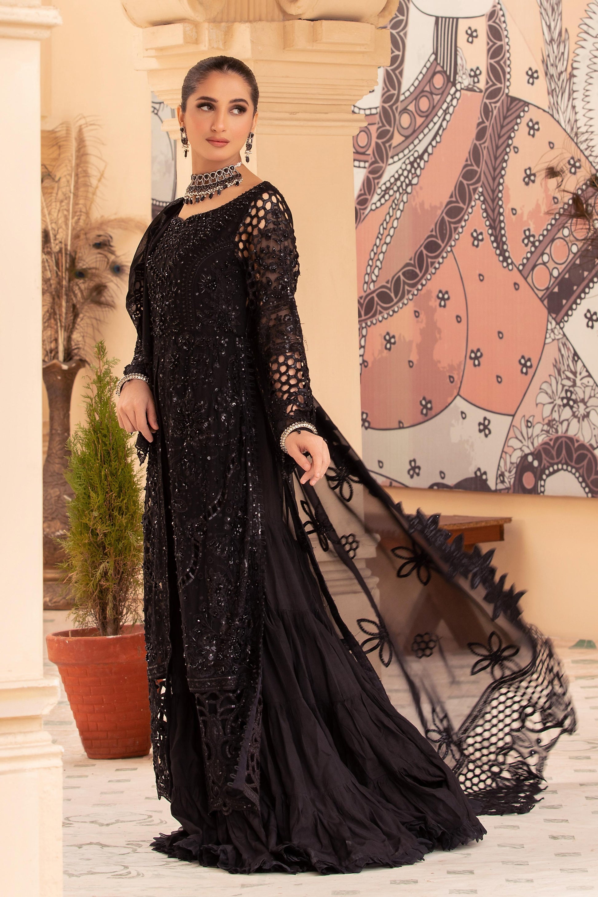 Diara Couture | Tehzeeb Wedding Formals | BLACK NOIR - Official Diara Couture - Agha Fabrics UK