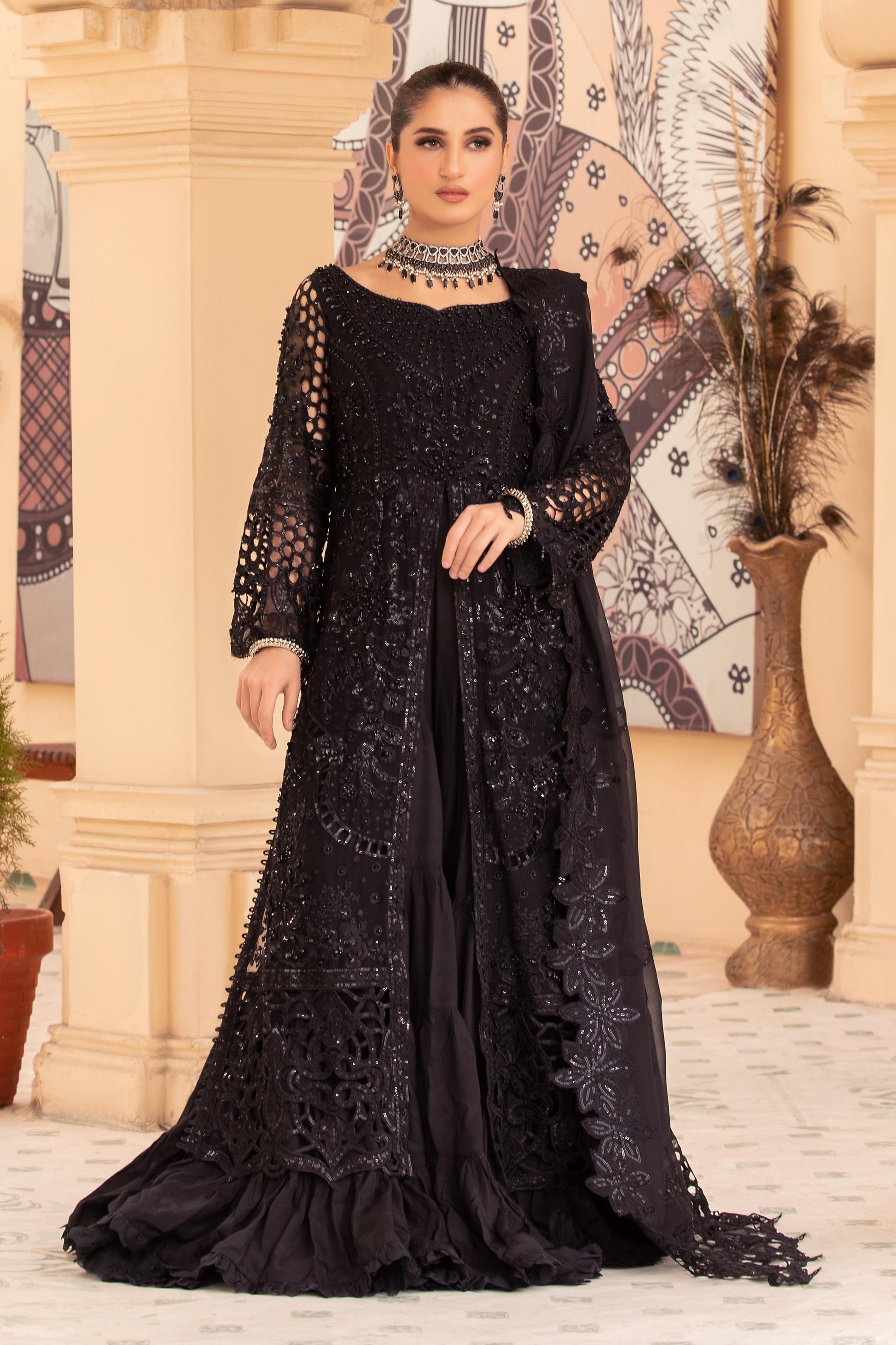 Diara Couture | Tehzeeb Wedding Formals | BLACK NOIR - Official Diara Couture - Agha Fabrics UK
