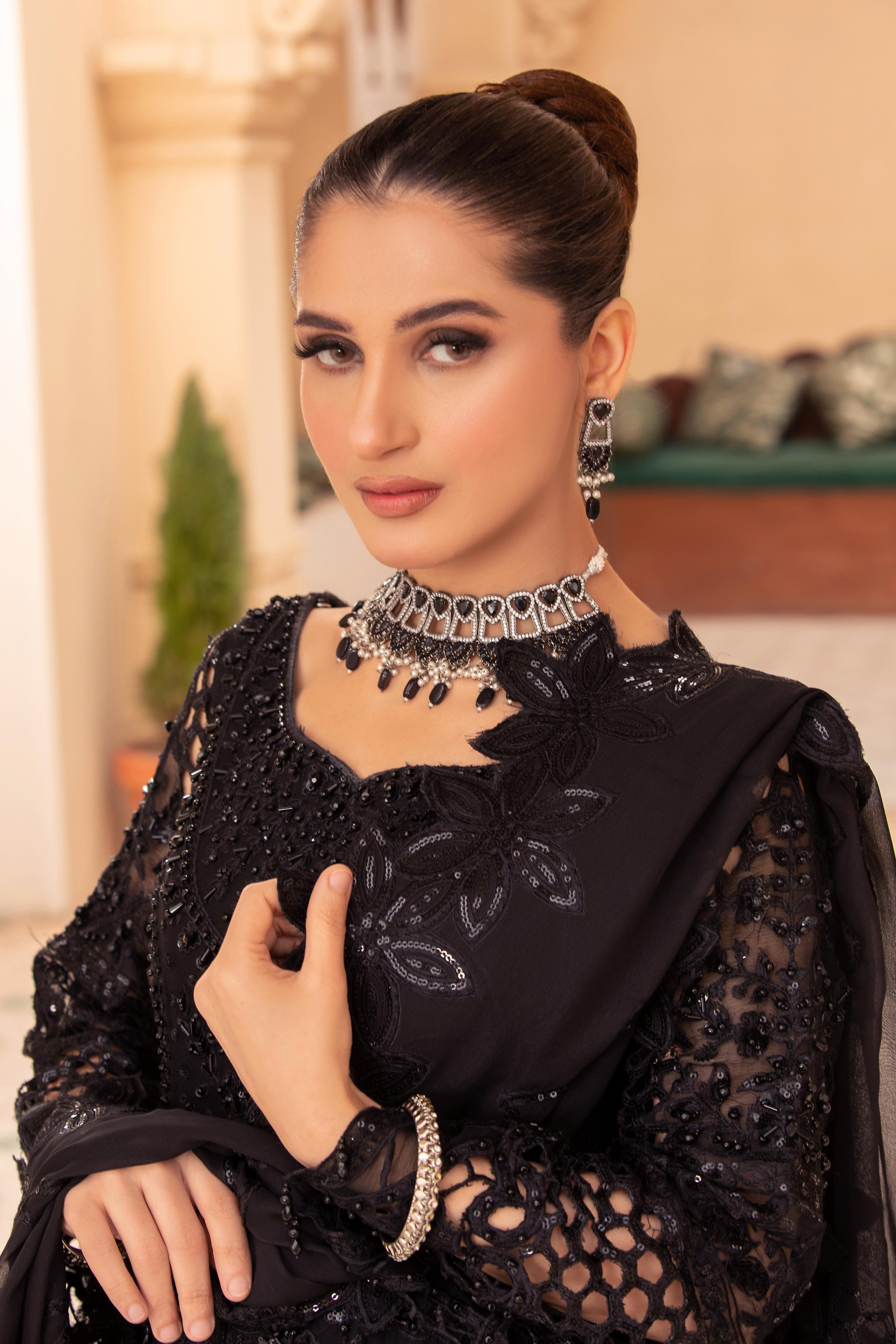 Diara Couture | Tehzeeb Wedding Formals | BLACK NOIR - Official Diara Couture - Agha Fabrics UK