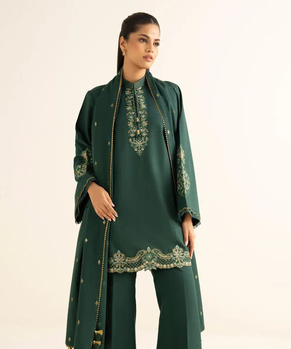Sapphire | Fall Winter 25 | 3 Piece - Embroidered Cotton Suit ESG25V832SOU