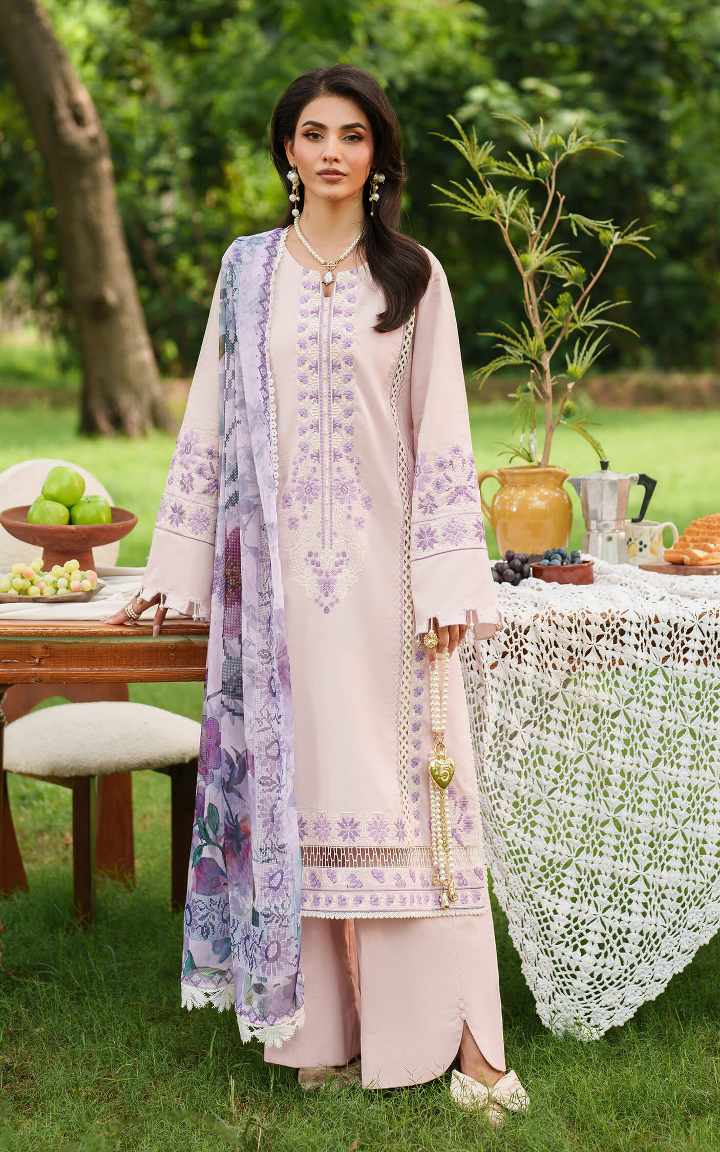 Asifa and Nabeel | Eden Cambric 25 | Elysian Petals ECU25-08 -  Asifa and Nabeel Ladies Clothes - Original Designer Dress - House of Maryam
