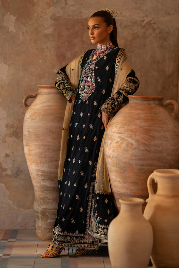 Emaan Adeel | Saanjh Velvet Collection 24 | Ishaan