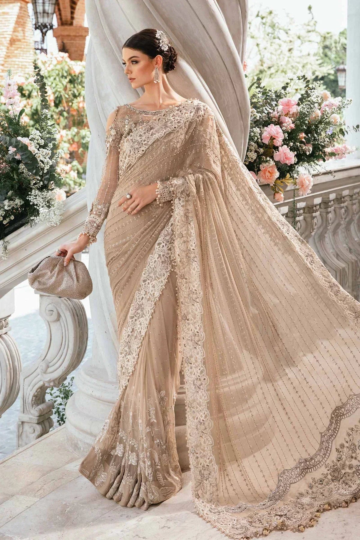 Maria B | Mbroidered Fabrics 2024 | BD-2801 -  Maria B Bridal -  Agha Fabrics