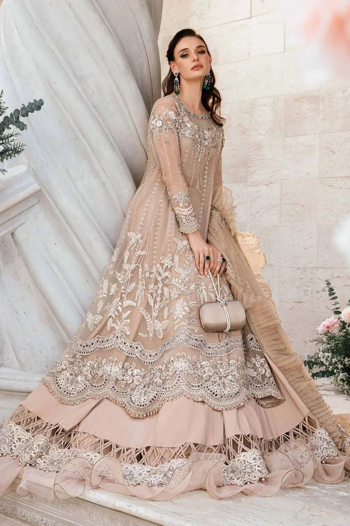 Maria B | Mbroidered Fabrics 2024 | BD-2801 -  Maria B Bridal -  Agha Fabrics