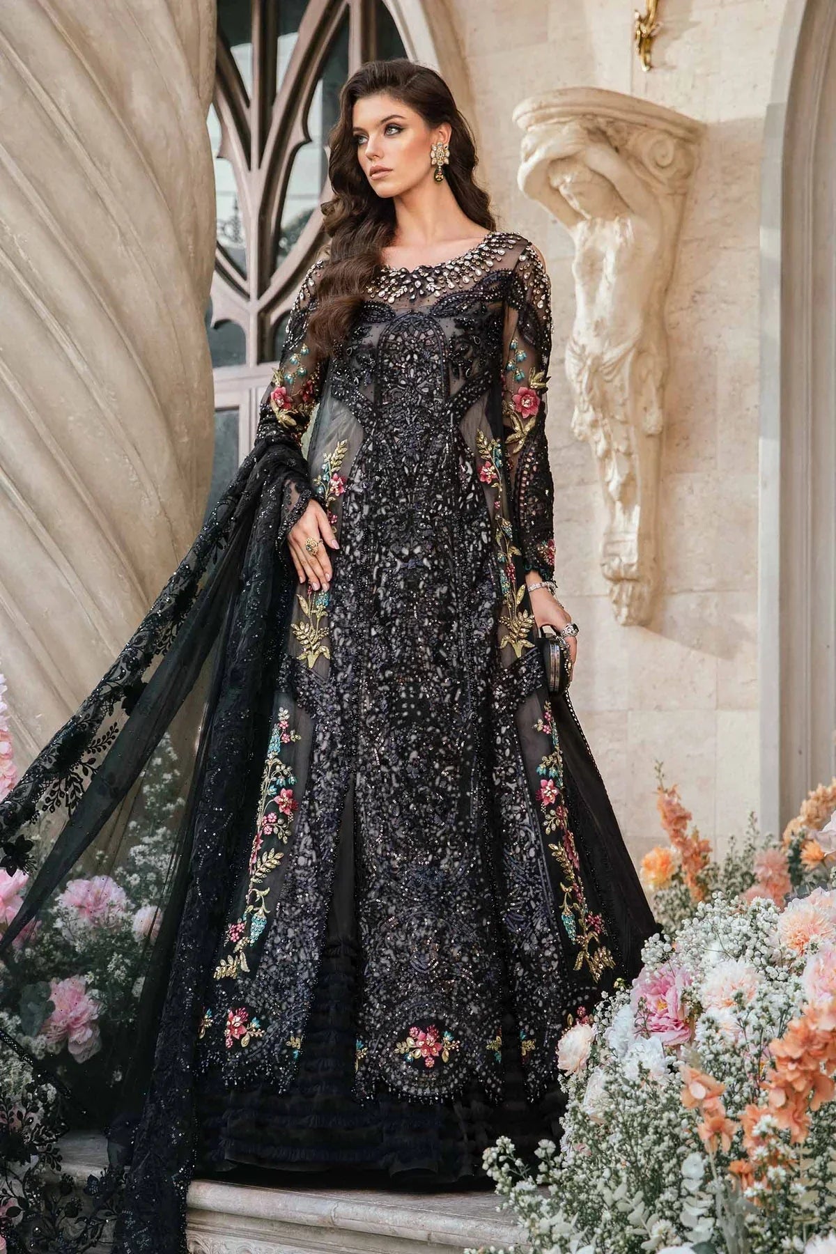 Maria B | Mbroidered Fabrics 2024 | BD-2802 -  Maria B Bridal -  Agha Fabrics