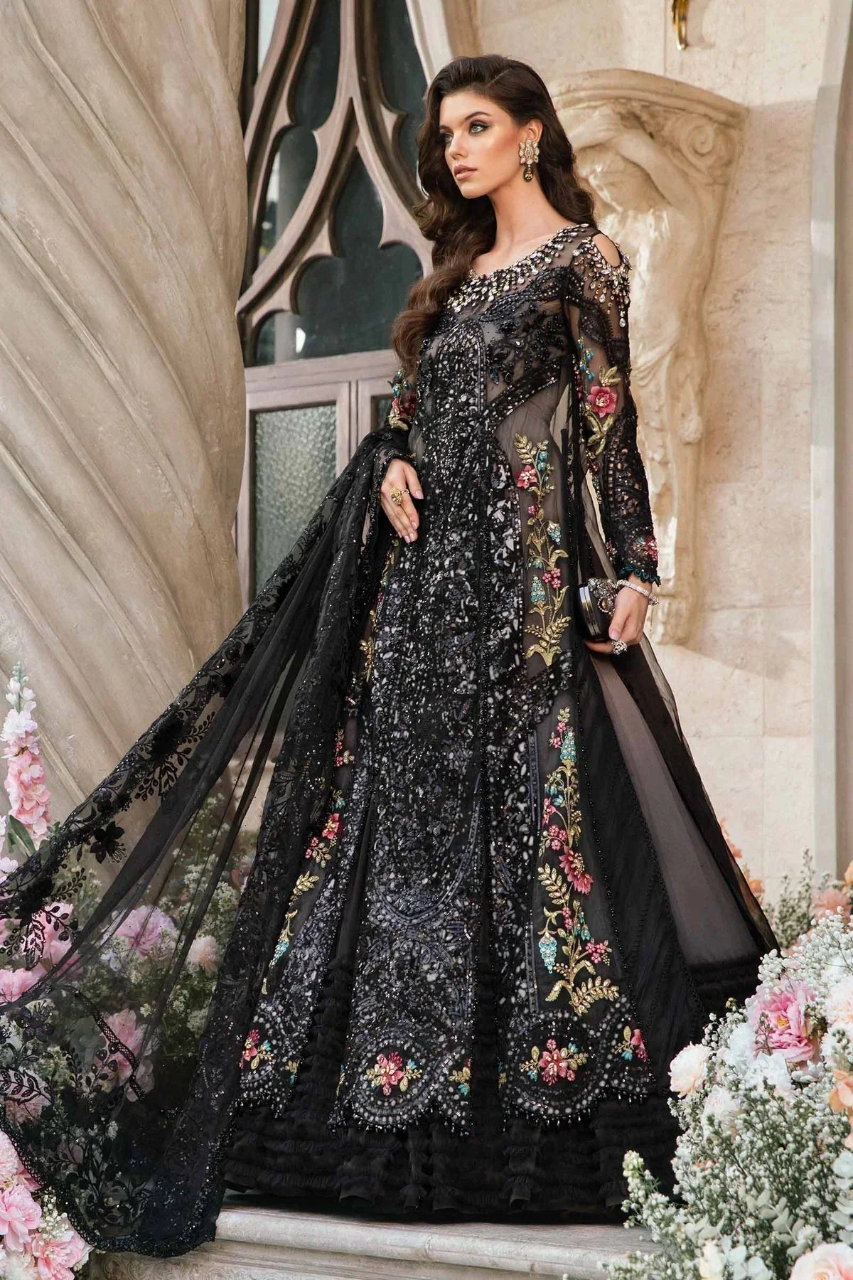 Maria B | Mbroidered Fabrics 2024 | BD-2802 -  Maria B Bridal -  Agha Fabrics