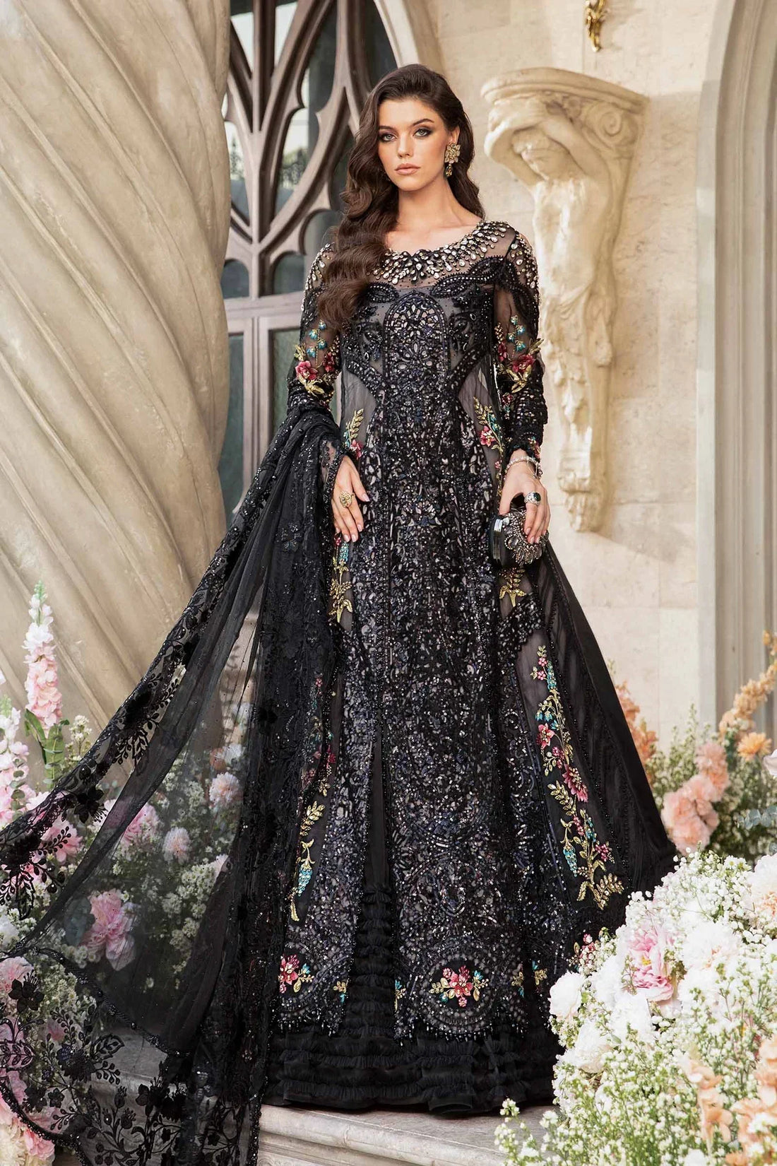 Maria B | Mbroidered Fabrics 2024 | BD-2802 -  Maria B Bridal -  Agha Fabrics