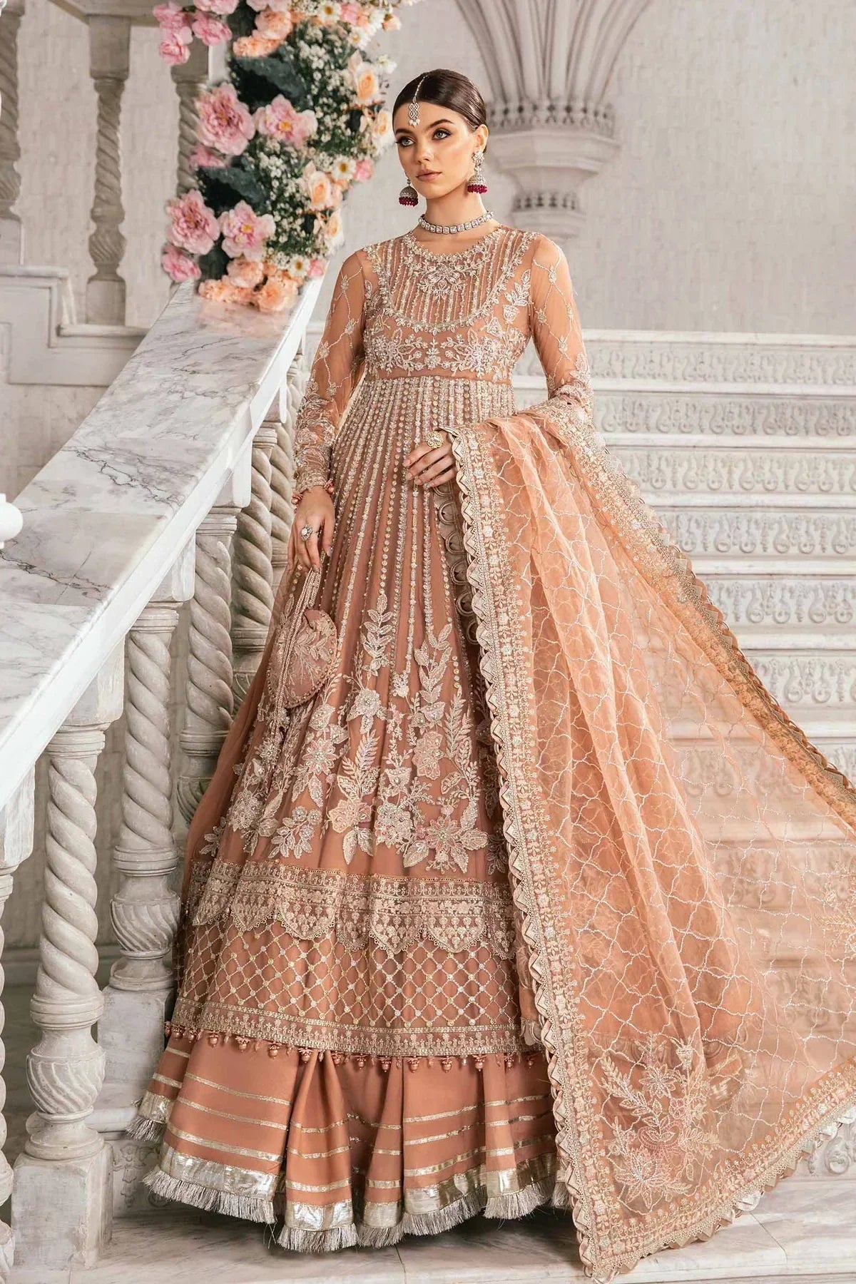 Maria B | Mbroidered Fabrics 2024 | BD-2804 -  Maria B Bridal -  Agha Fabrics