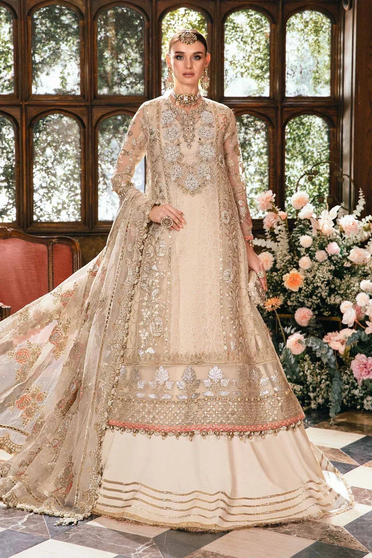 Maria B | Mbroidered Fabrics 2024 | BD-2805 -  Maria B Bridal -  Agha Fabrics
