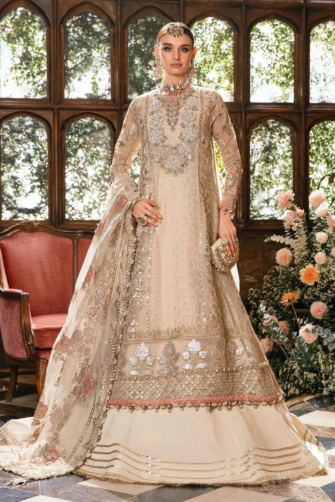 Maria B | Mbroidered Fabrics 2024 | BD-2805 -  Maria B Bridal -  Agha Fabrics