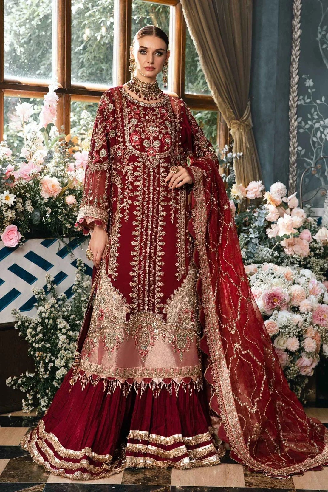 Maria B | Mbroidered Fabrics 2024 | BD-2807 -  Maria B Bridal -  Agha Fabrics