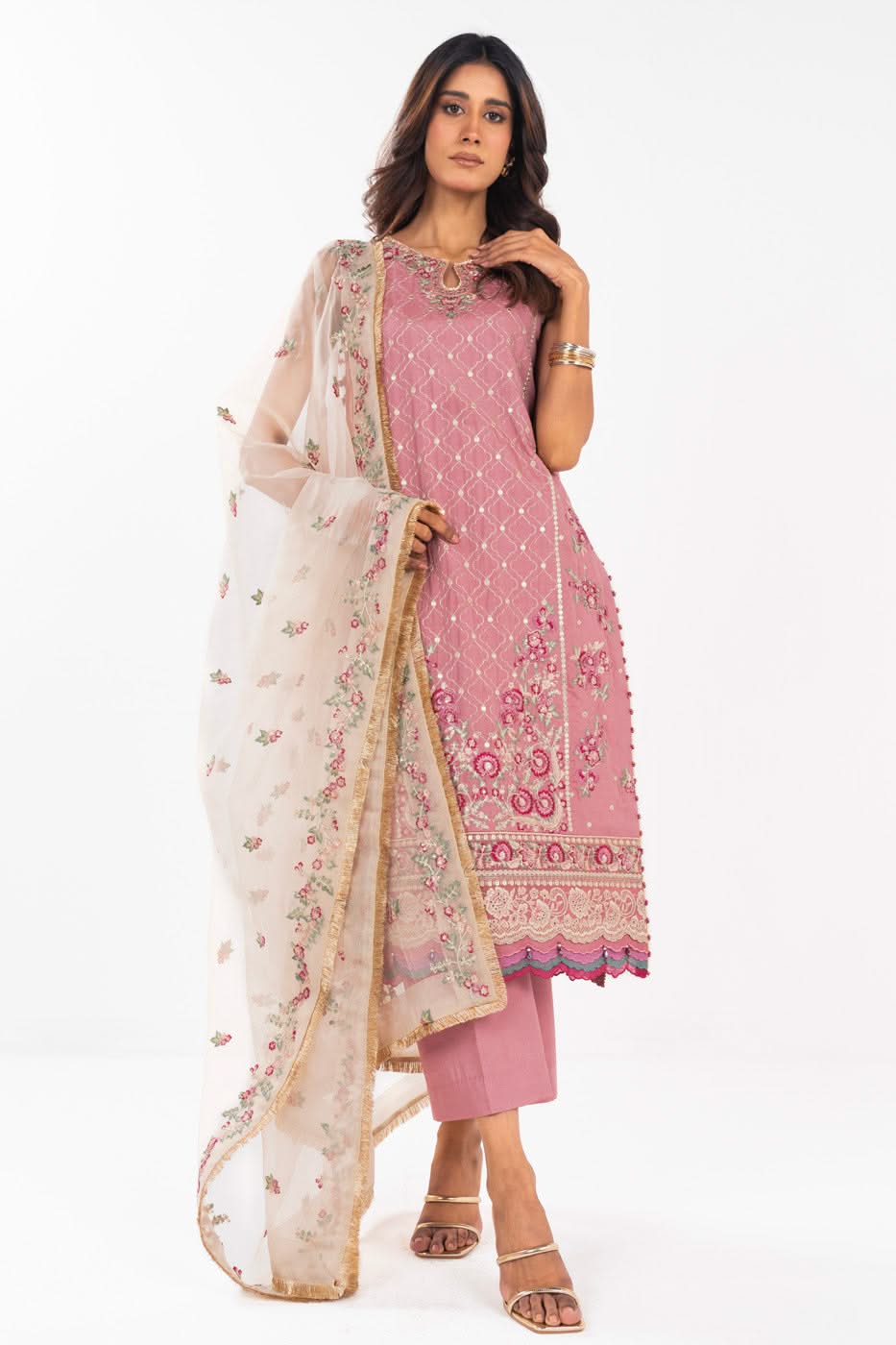 AlKaram | Festive Summer 25 | FC-11E-25-Dusty Pink
