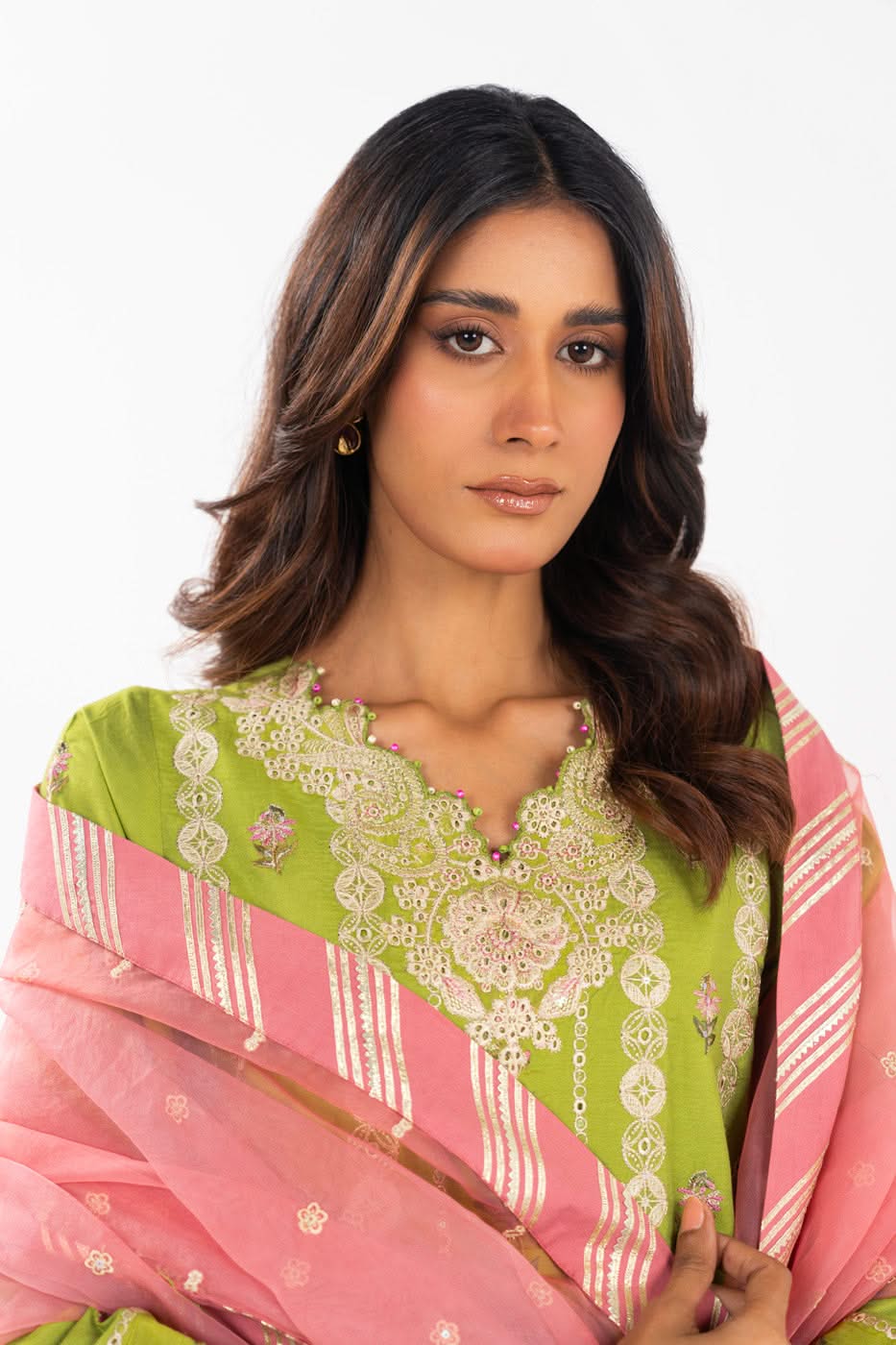 AlKaram | Festive Summer 25 | FC-12E-25-Lime Green