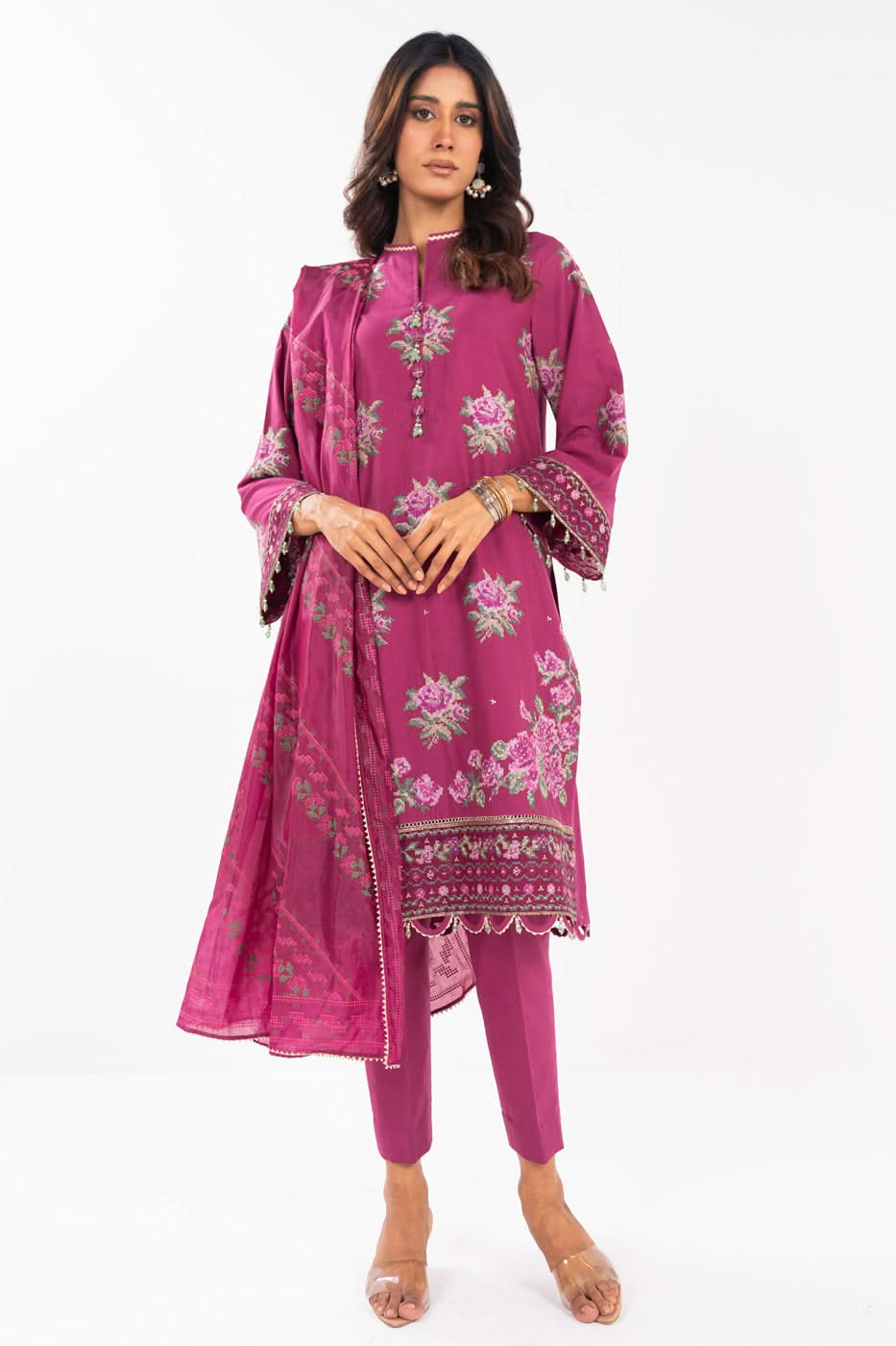 AlKaram | Festive Summer 25 | FC-17G-25-Magenta