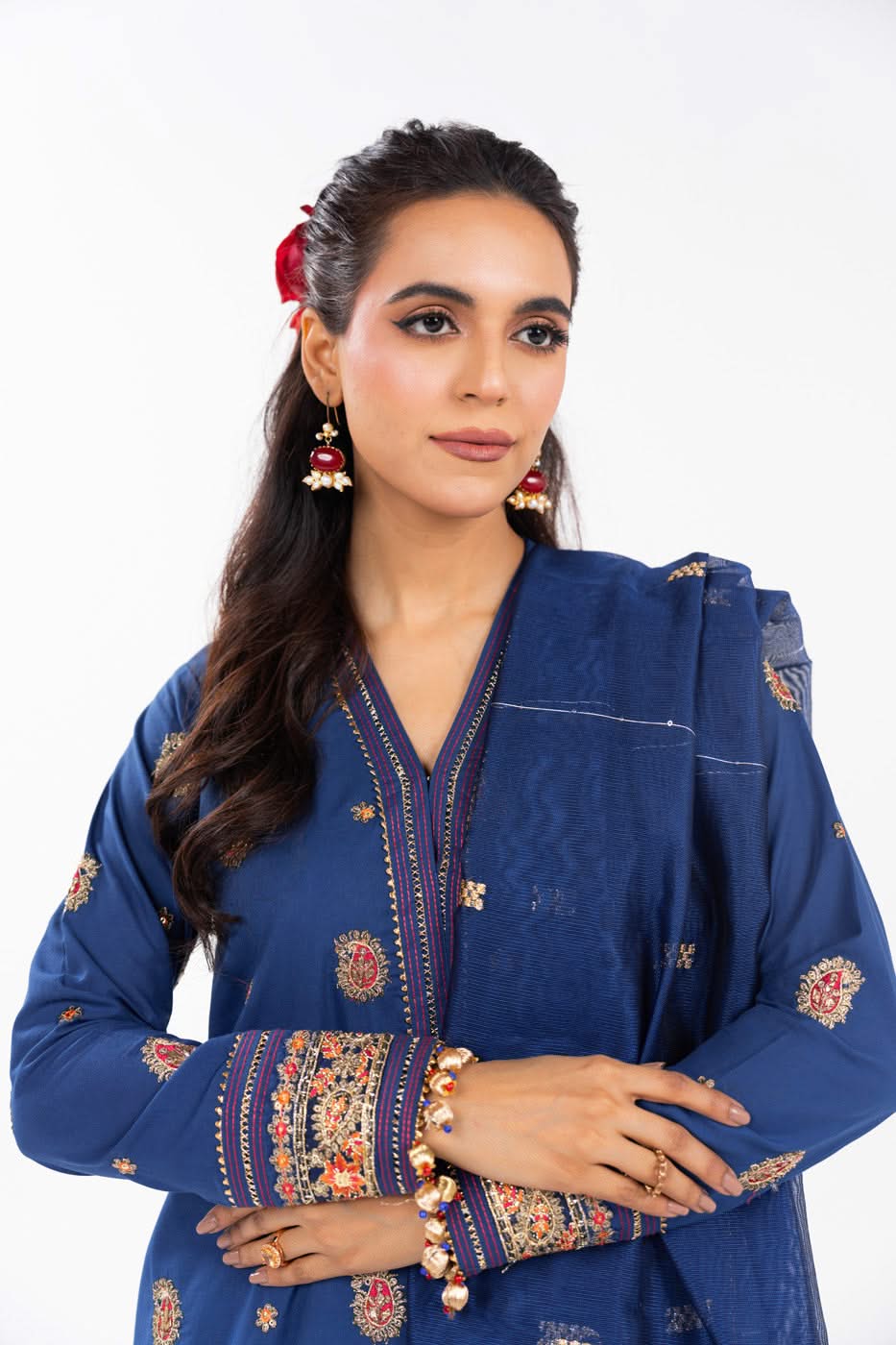 AlKaram | Festive Summer 25 | FC-2A-25-Dark Blue