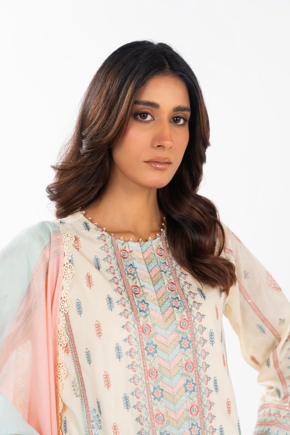 AlKaram | Festive Summer 25 | FC-3A-25-Cream