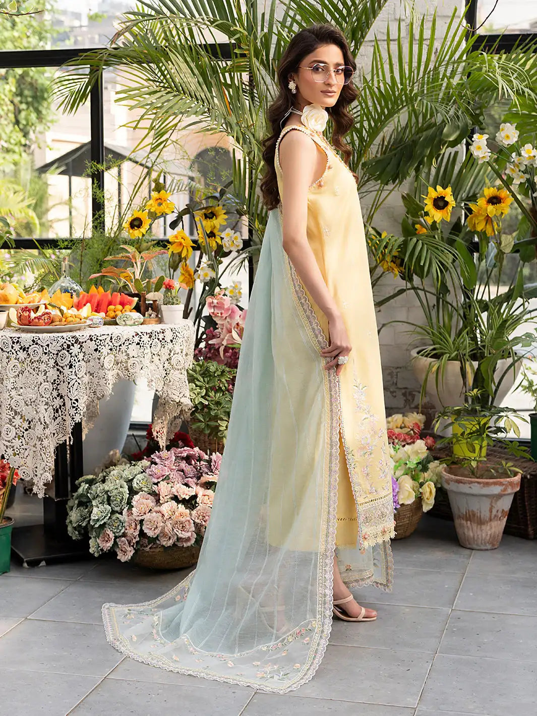 Izel | Meadow Muse Embroidered Lawn 25 | FLEURIS - Official Izel - Agha Fabrics UK