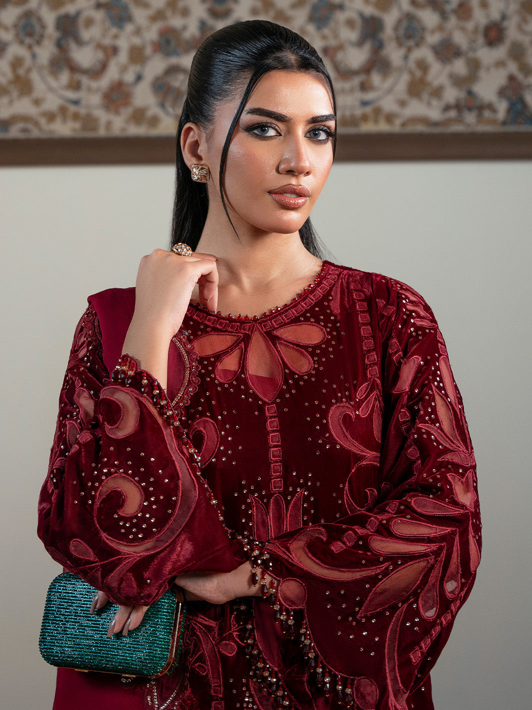 Faiza Faisal | Solene Luxury Velvets | ROUGE - Official Faiza Faisal - Agha Fabrics UK