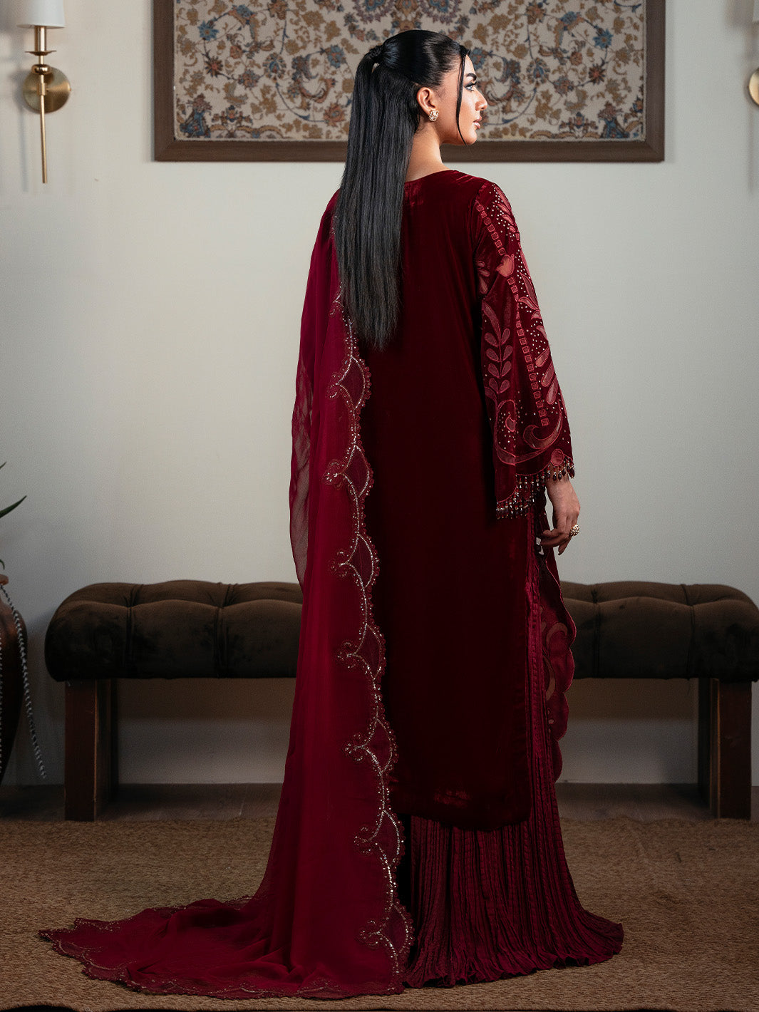 Faiza Faisal | Solene Luxury Velvets | ROUGE - Official Faiza Faisal - Agha Fabrics UK